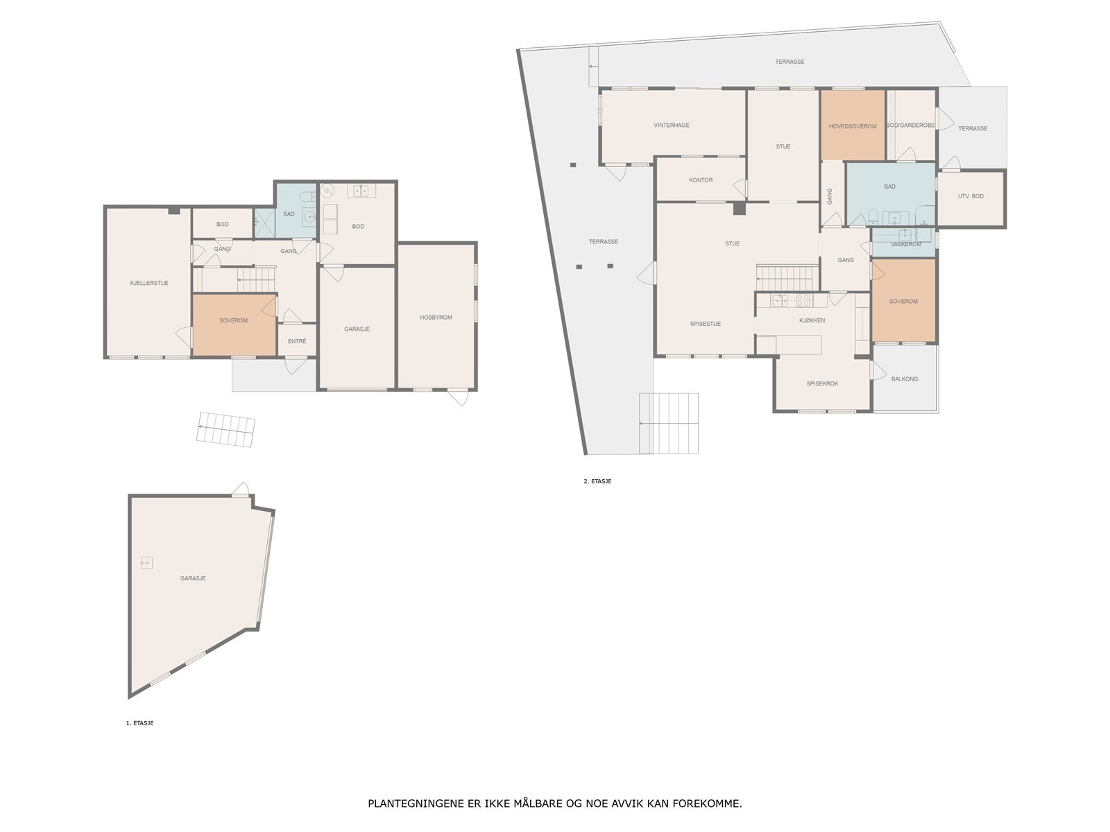 Plantegninger av begge etasjer. Galleribilde