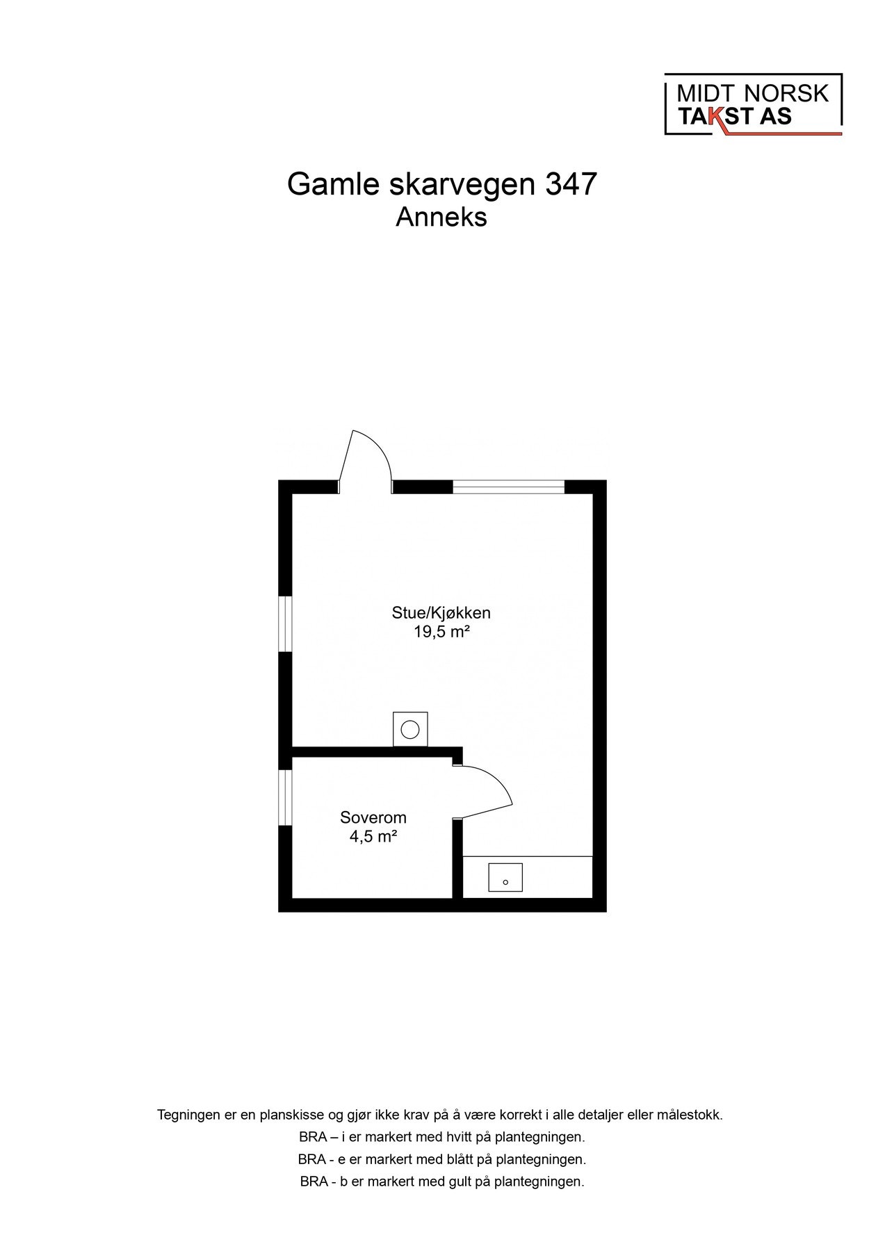 Planskisse anneks. Galleribilde