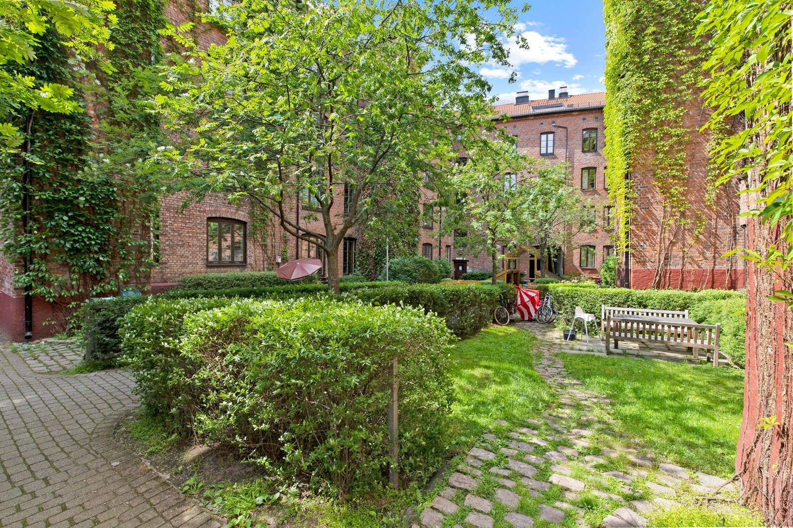 Gråbeinkvartalene er svært populære kvartaler på Grünerløkka. Gårdene er kjent for sin rolige og tilbaketrukne beliggenhet med flotte gårdsrom og Botanisk Hage som nærmeste nabo! Galleribilde