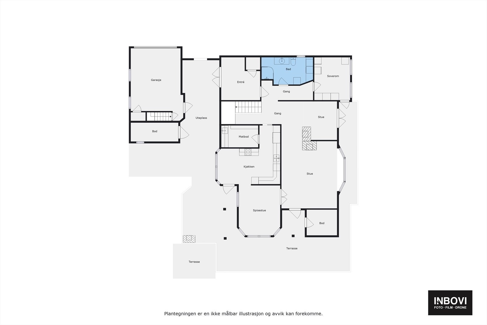 Plantegning 1. etasje hovedbolig Galleribilde