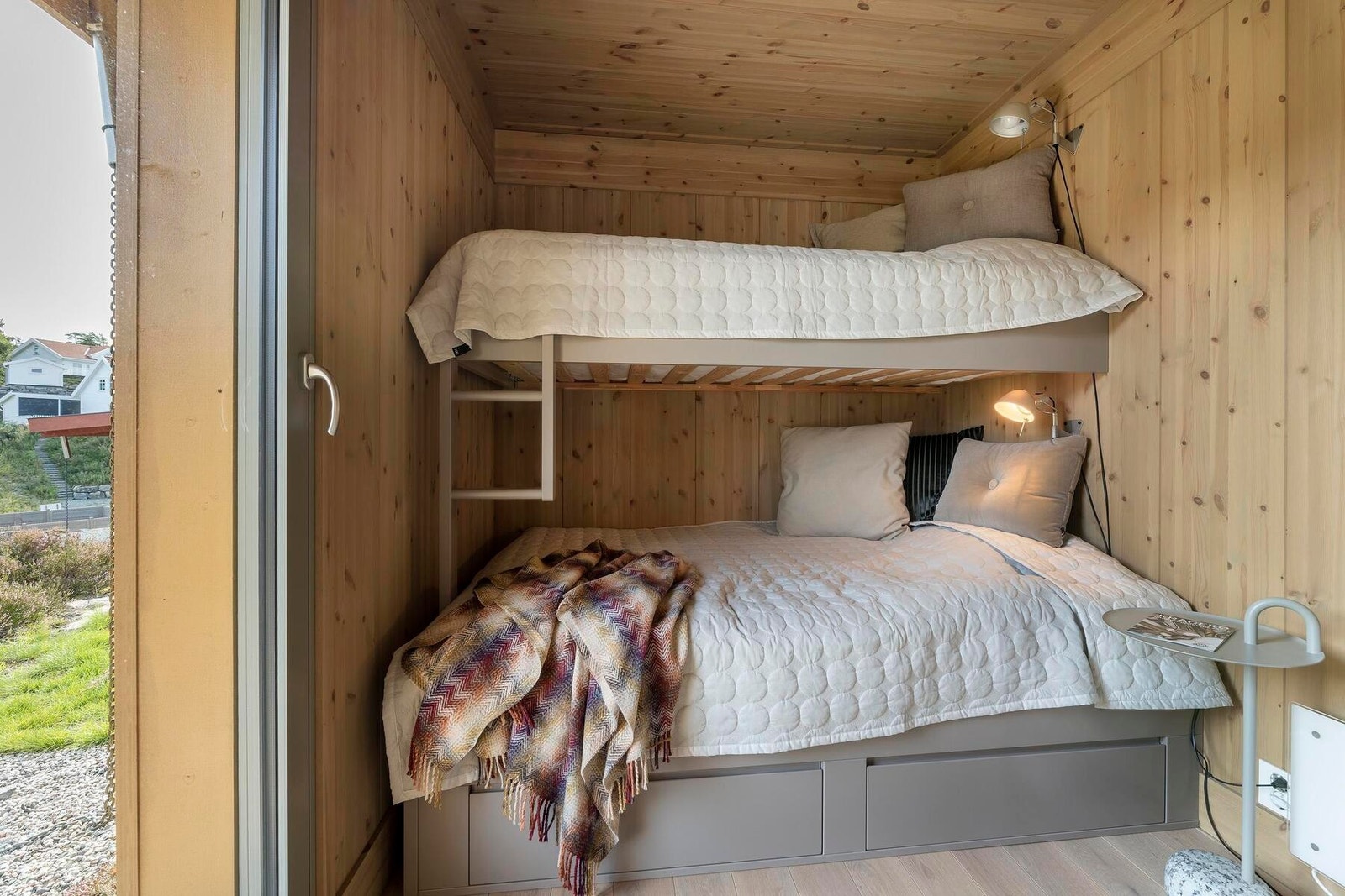 Foto fra visningshytte på Sydri, Kragerø som er en Sommer Vy2 modell. Galleribilde