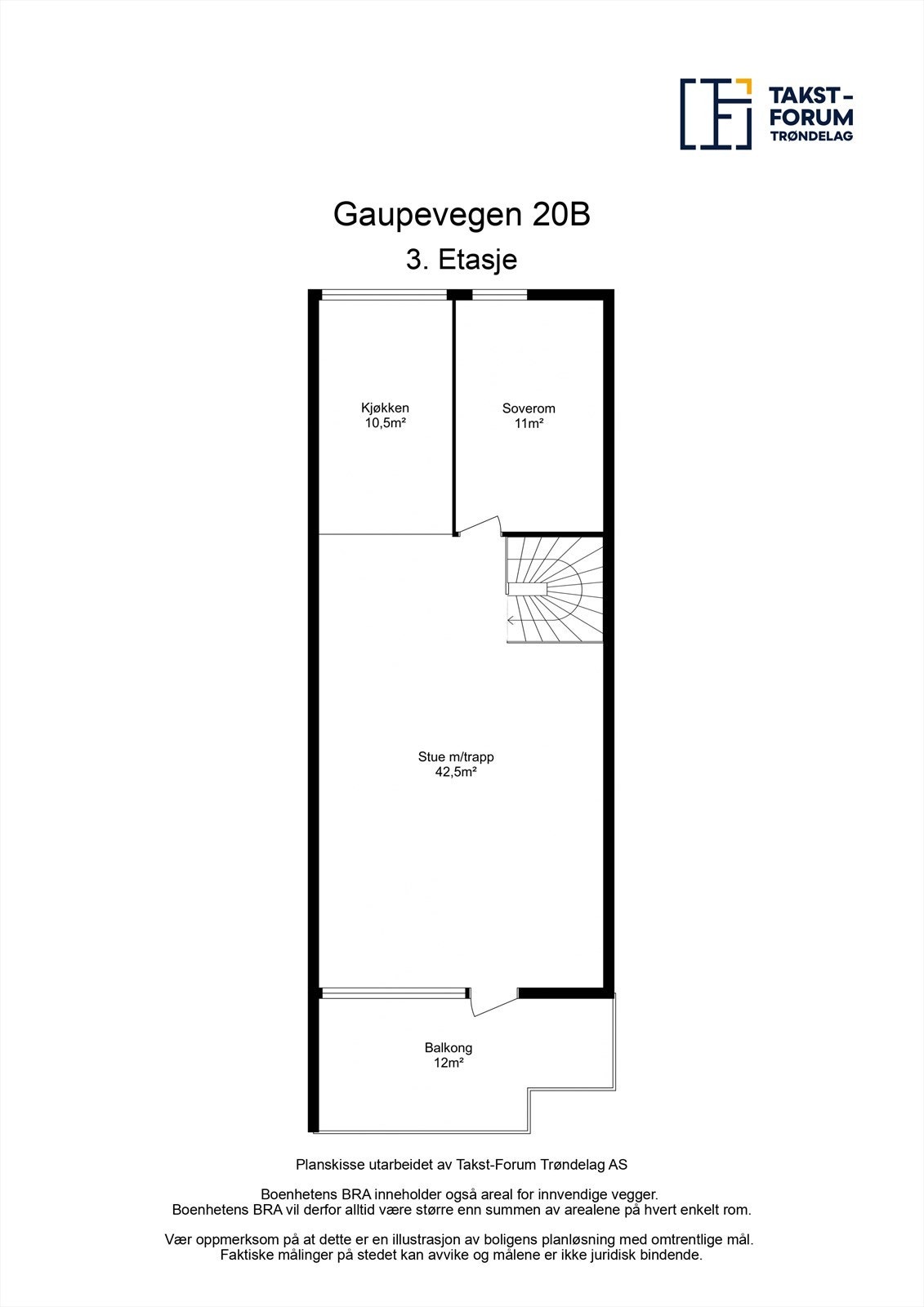 Planløsning tredje etasje. Galleribilde