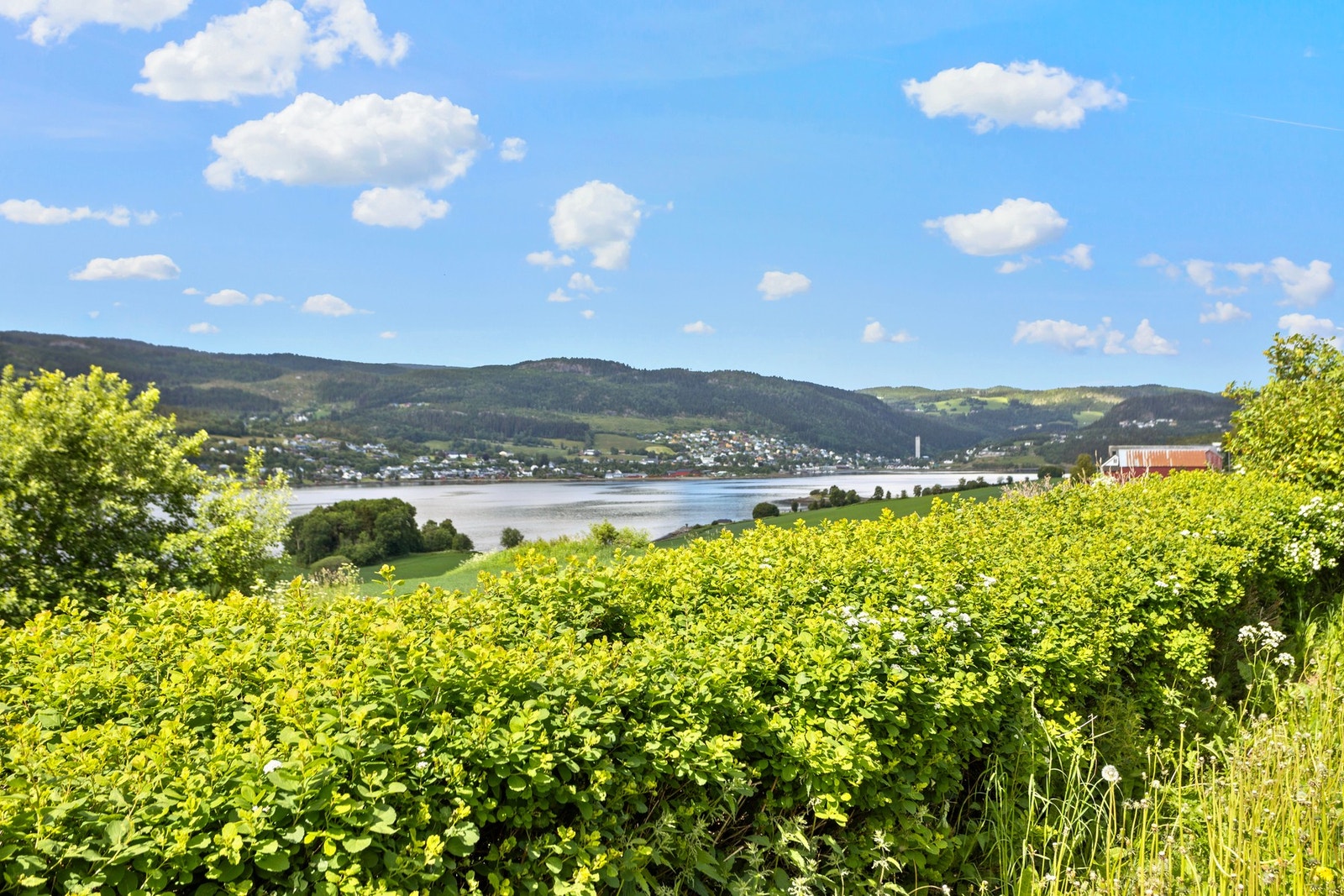 Utsikt mot sjøen og over mot Malm! Kun ca 285 meter ned til fjorden. Galleribilde