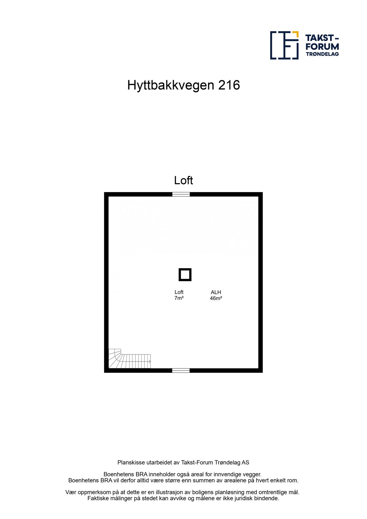 Plantegning loft. Galleribilde