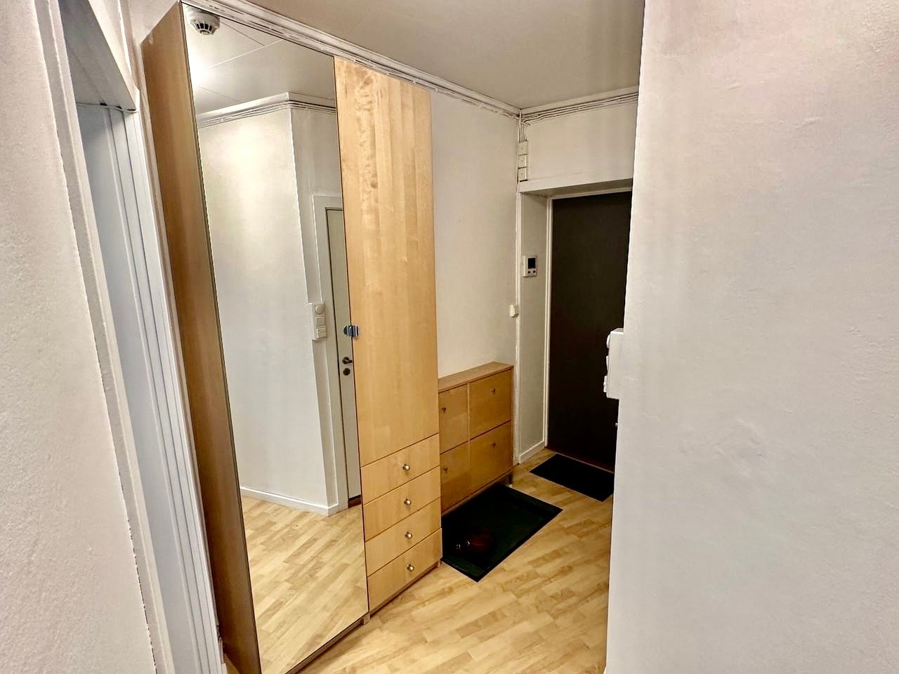 Her ønskes du velkommen hjem ved en lys og innbydende entré med god plass til å sette fra seg sko. Galleribilde