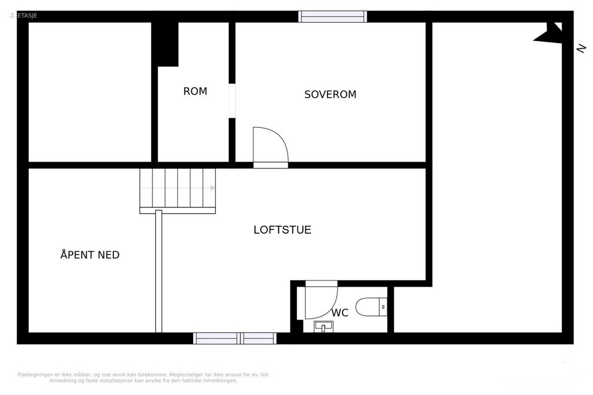 Plantegning 2. etasje Galleribilde