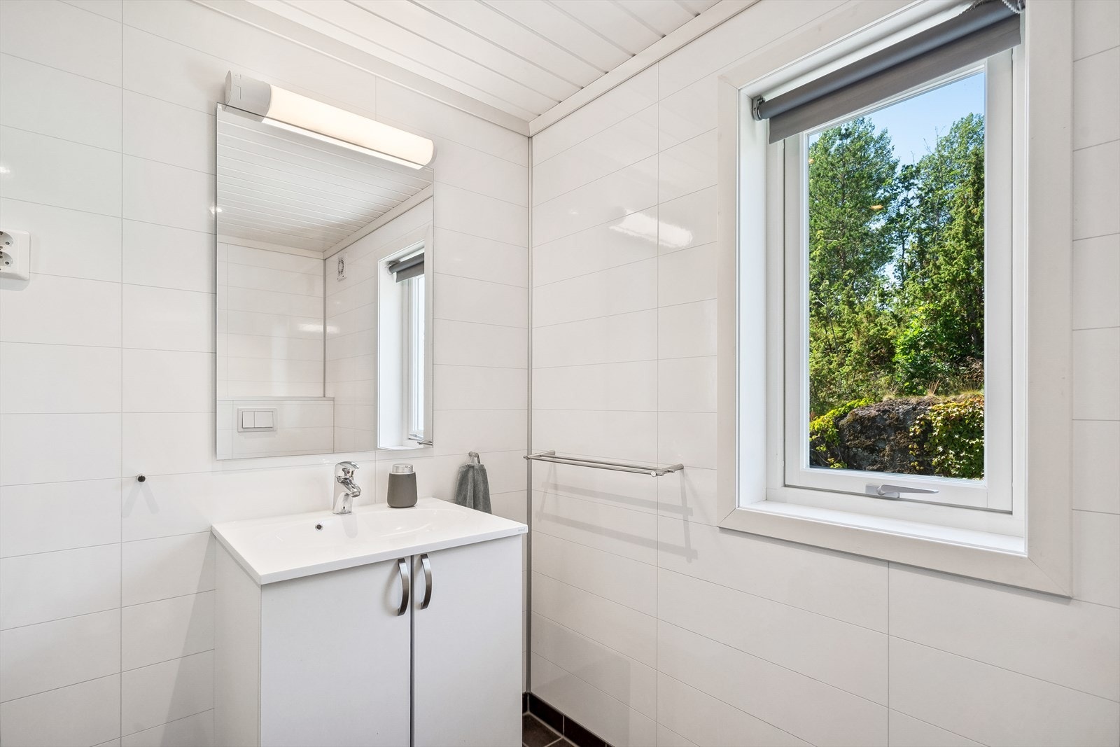 Servantskap og speil med naturlig dagslys Galleribilde