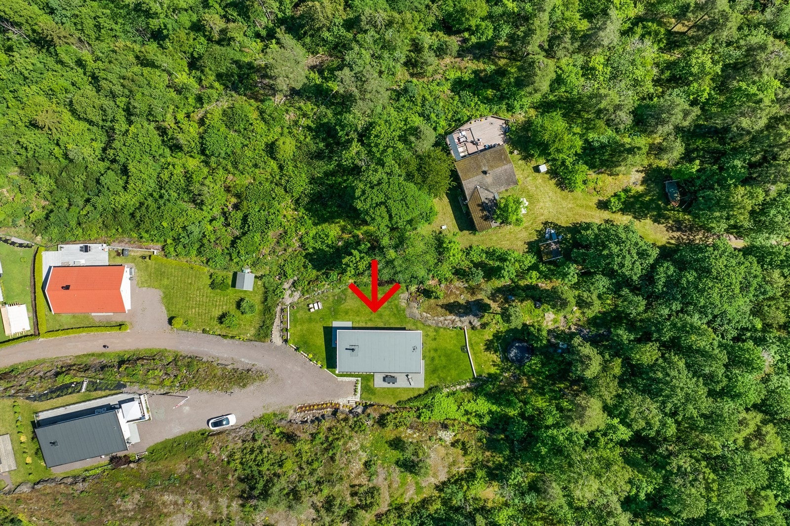 Beliggenhet sett ovenfra Galleribilde