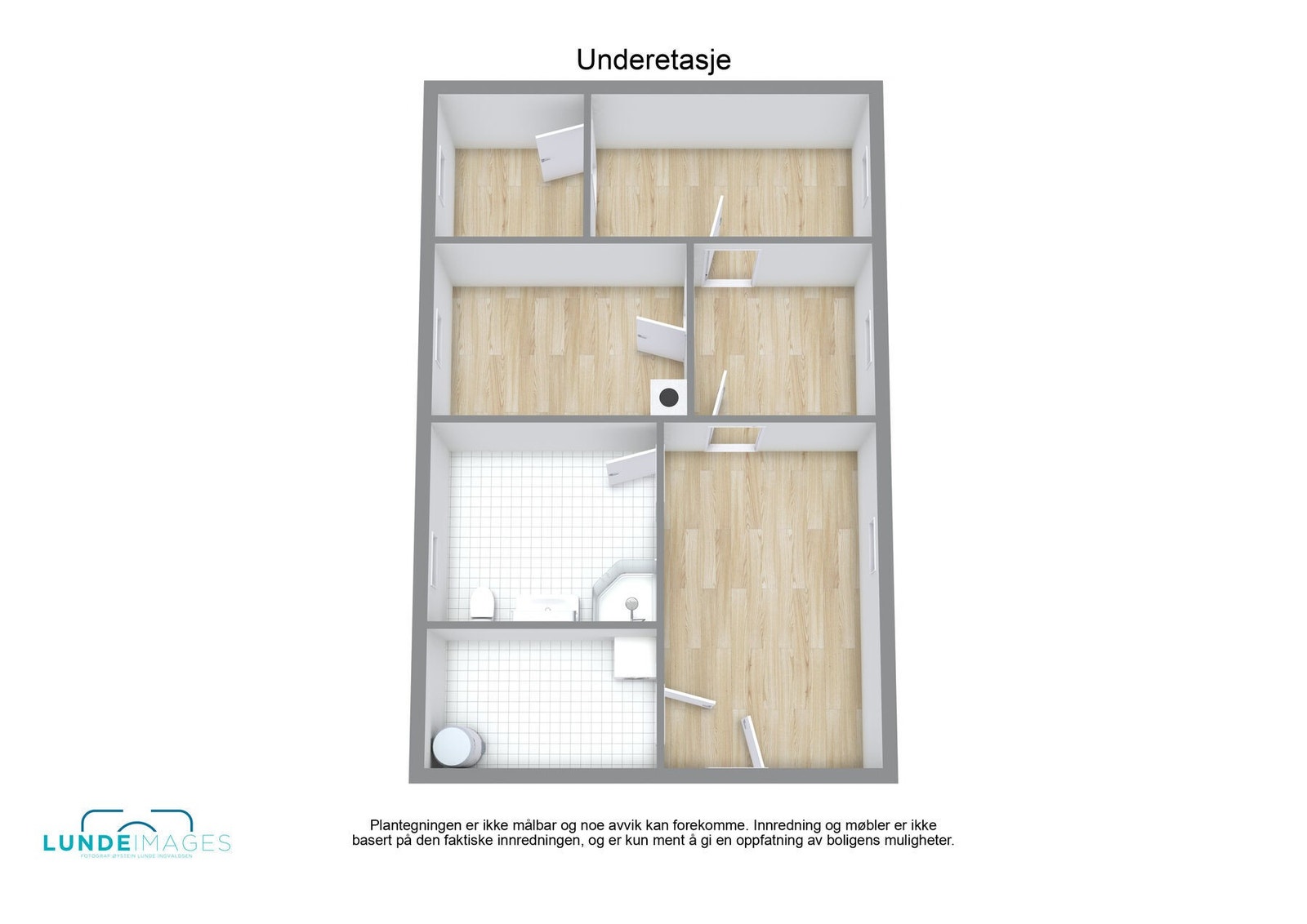 Plantegning hovedhus underetasje 3D - ikke målbar Galleribilde