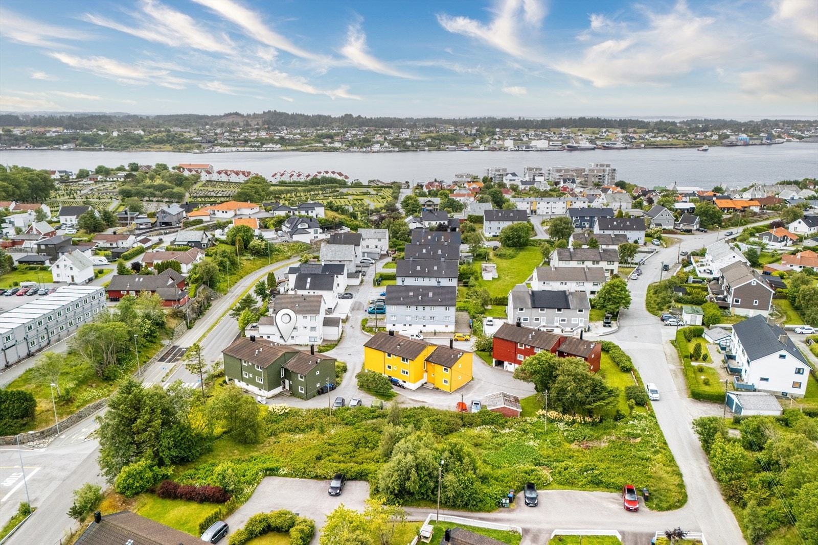Dronebilde av område, kort vei til det meste Galleribilde