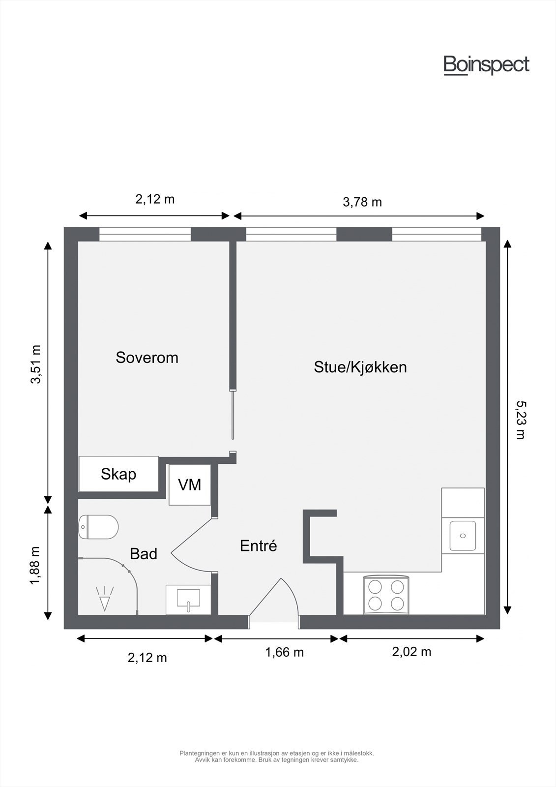 Plantegning med mål! Galleribilde