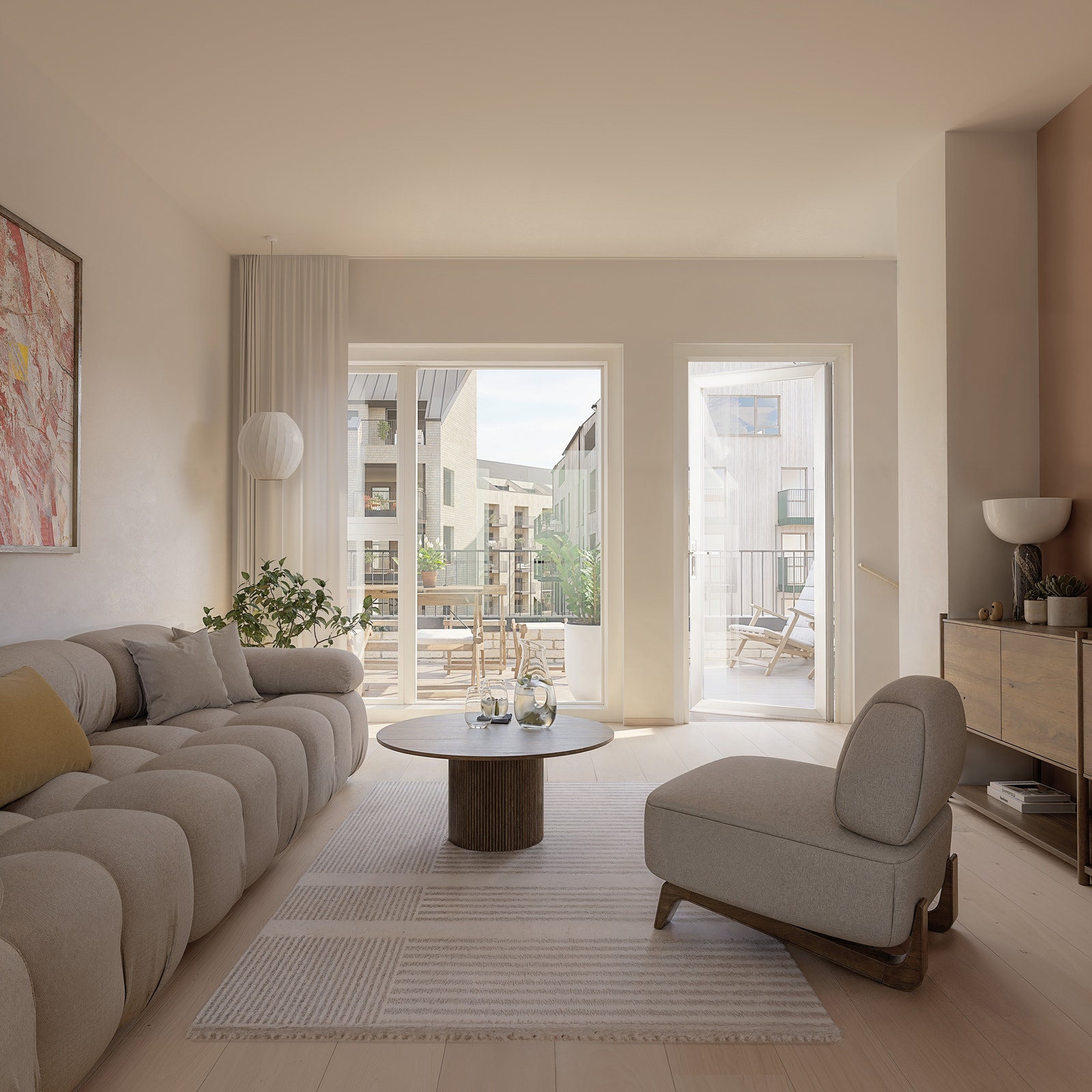 Flott loftstue med utgang til terrasse. Illustrasjon, avvik vil forekomme. Galleribilde