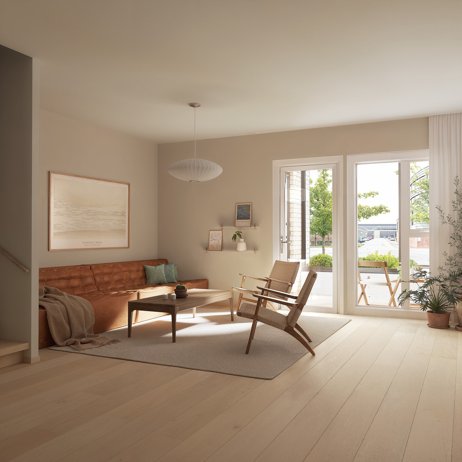 Stue med utgang til terrasse mot sør/vest. Illustrasjon, avvik vil forekomme. Galleribilde