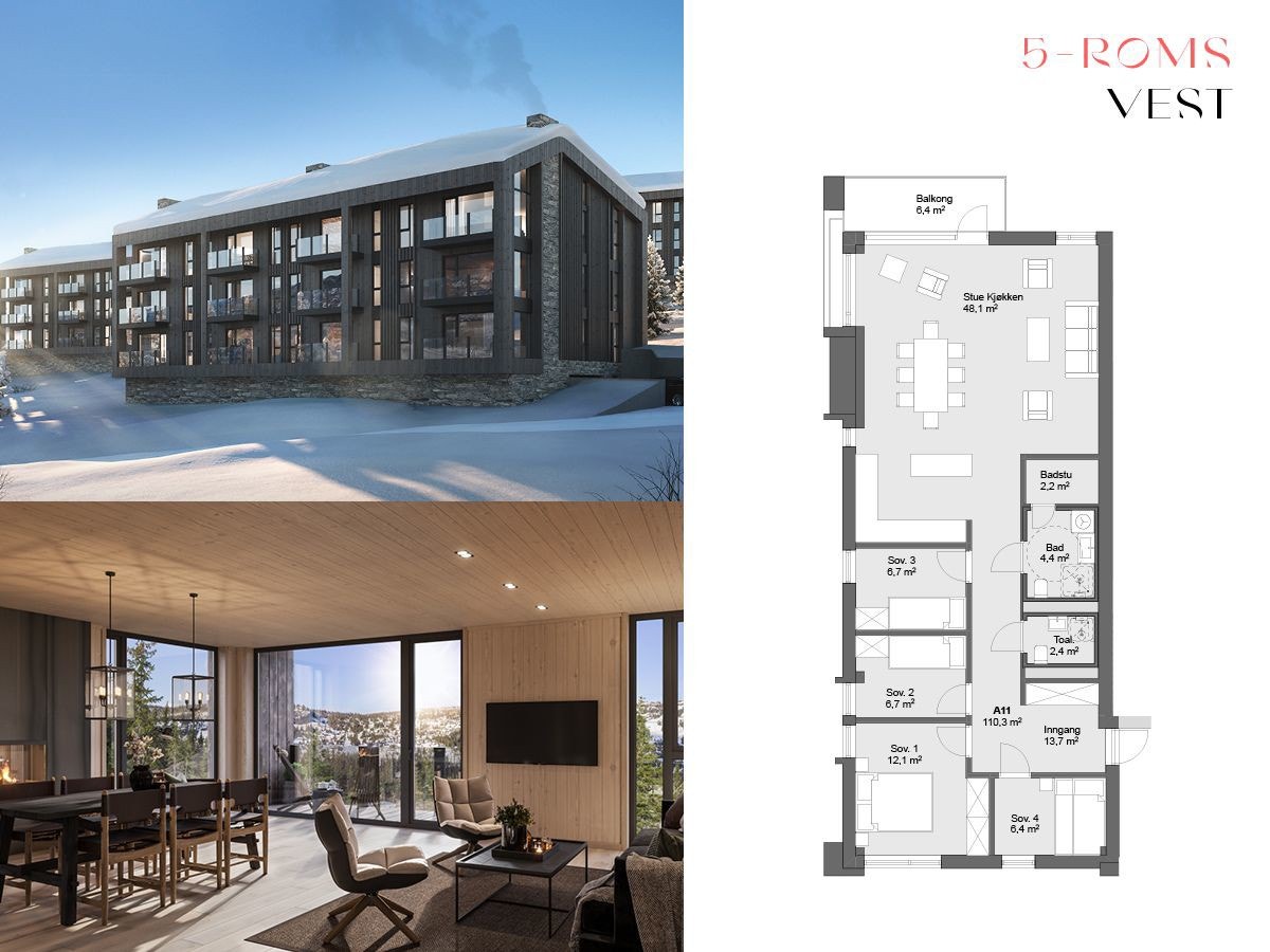 5-roms vest Leil A11 og A21 Galleribilde