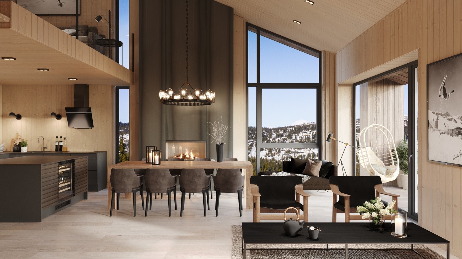 Illustrasjon av vestvendt toppleilighet. Bildet kan avvike fra faktisk leveranse. Galleribilde