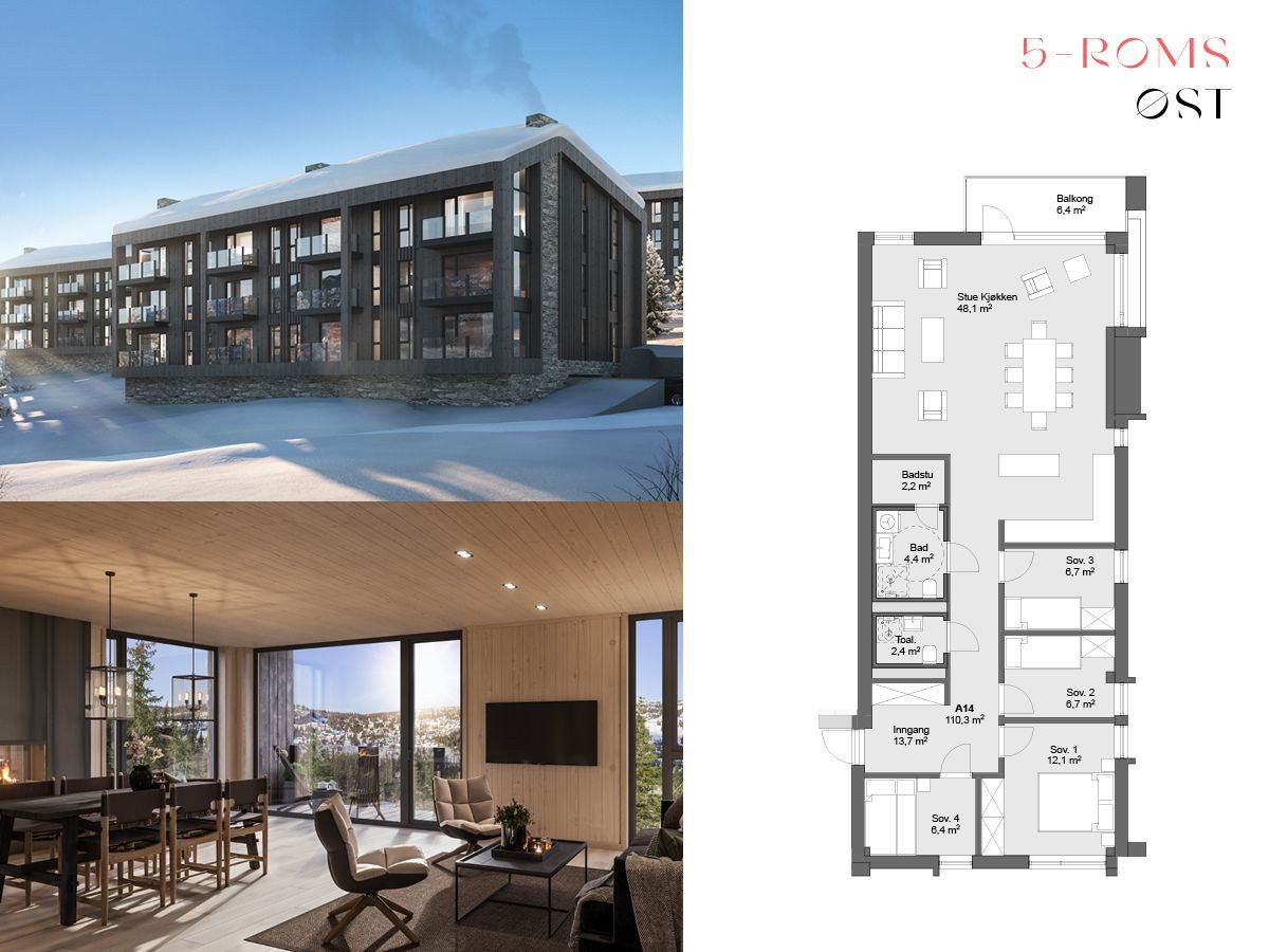 5- roms øst Leil A14 Galleribilde