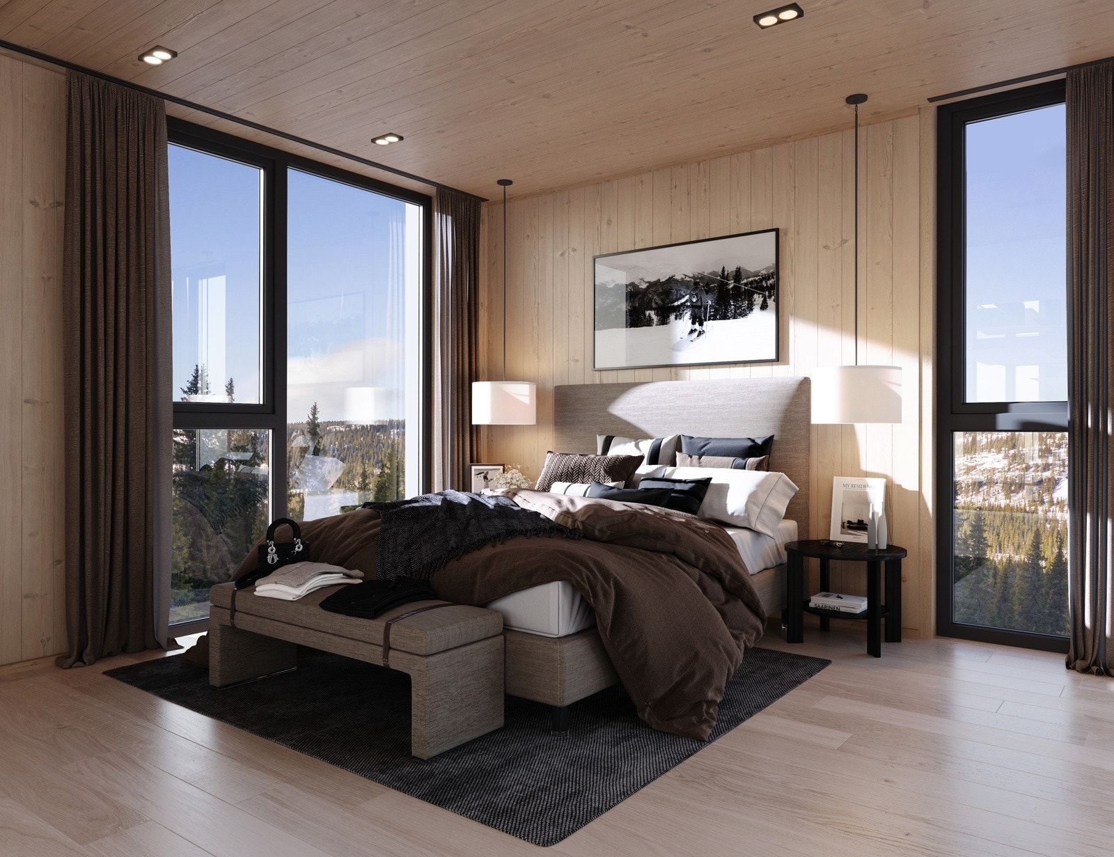 Illustrasjon av hovedsoverom i en vestvendt 5-roms. Bildet kan avvike fra faktisk leveranse Galleribilde