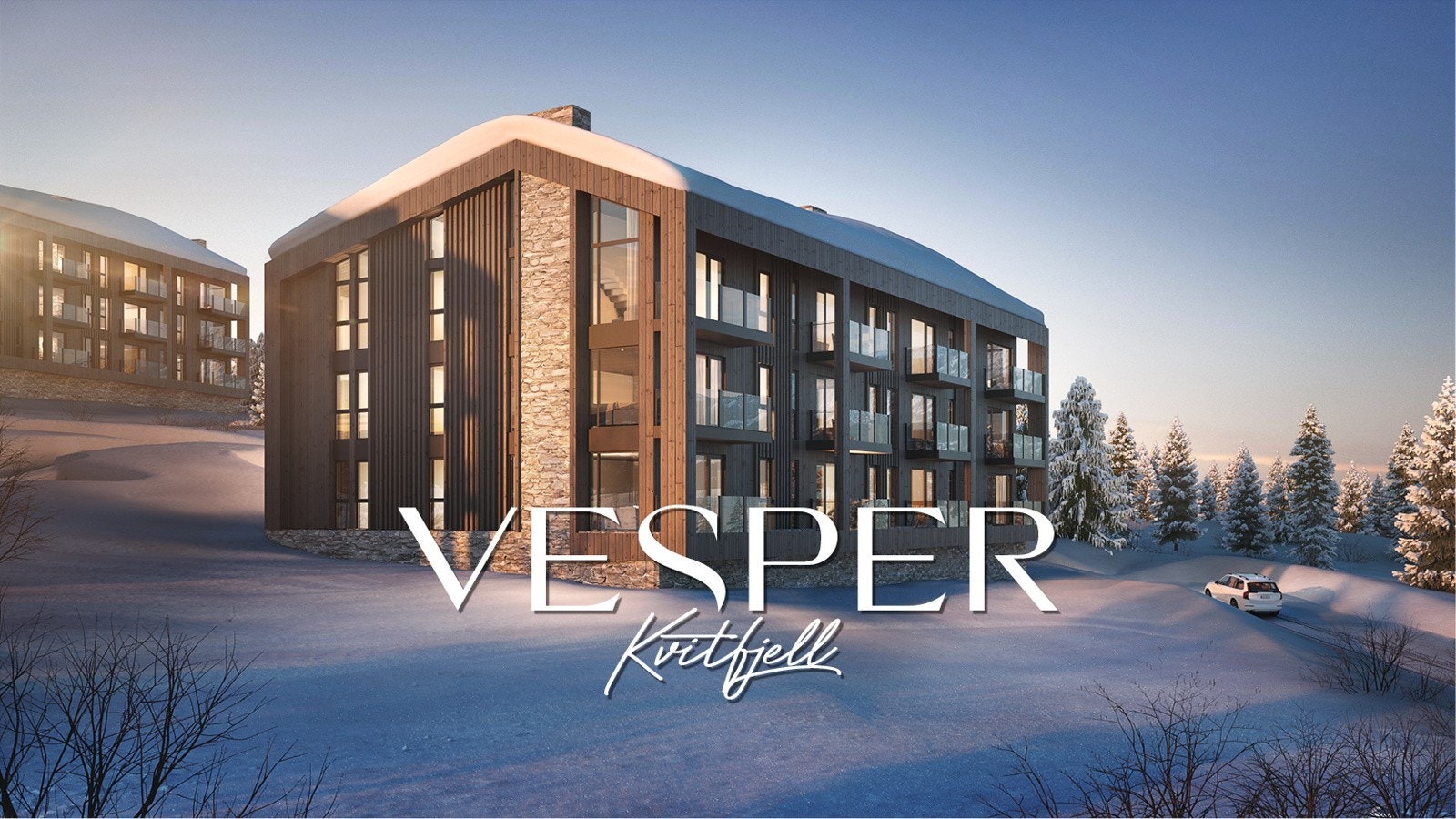 Vesper består av tre leilighetsbygg med totalt 36 toppmoderne utsiktsleiligheter. Første salgstrinn består av 12 leiligheter fordelt på tre etasjer i bygg B. Hver leilighet har egen bod og parkeringsplass i garasjekjeller. Galleribilde