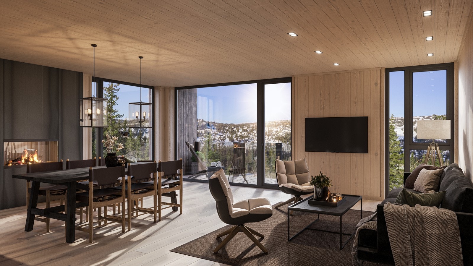 Visualisering av vestvendt 5-roms leilighet. Bildet kan avvike fra faktisk leveranse. Galleribilde