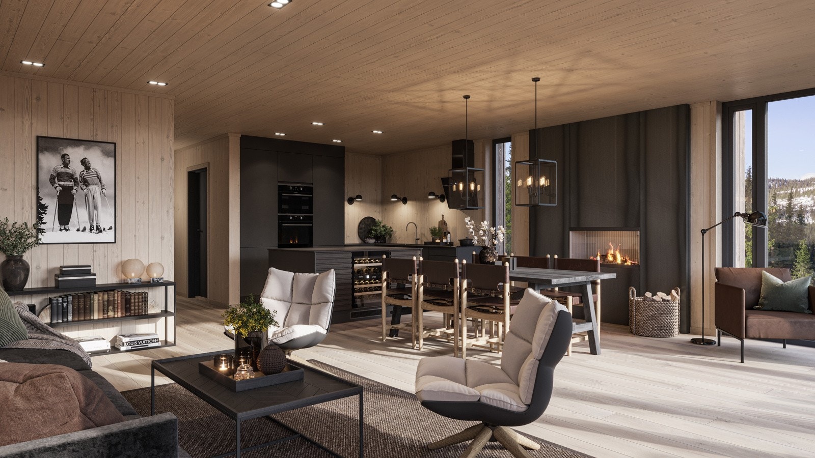 Illustrasjon stue/kjøkkendel. Bildet kan avvike fra faktisk leveranse. Galleribilde