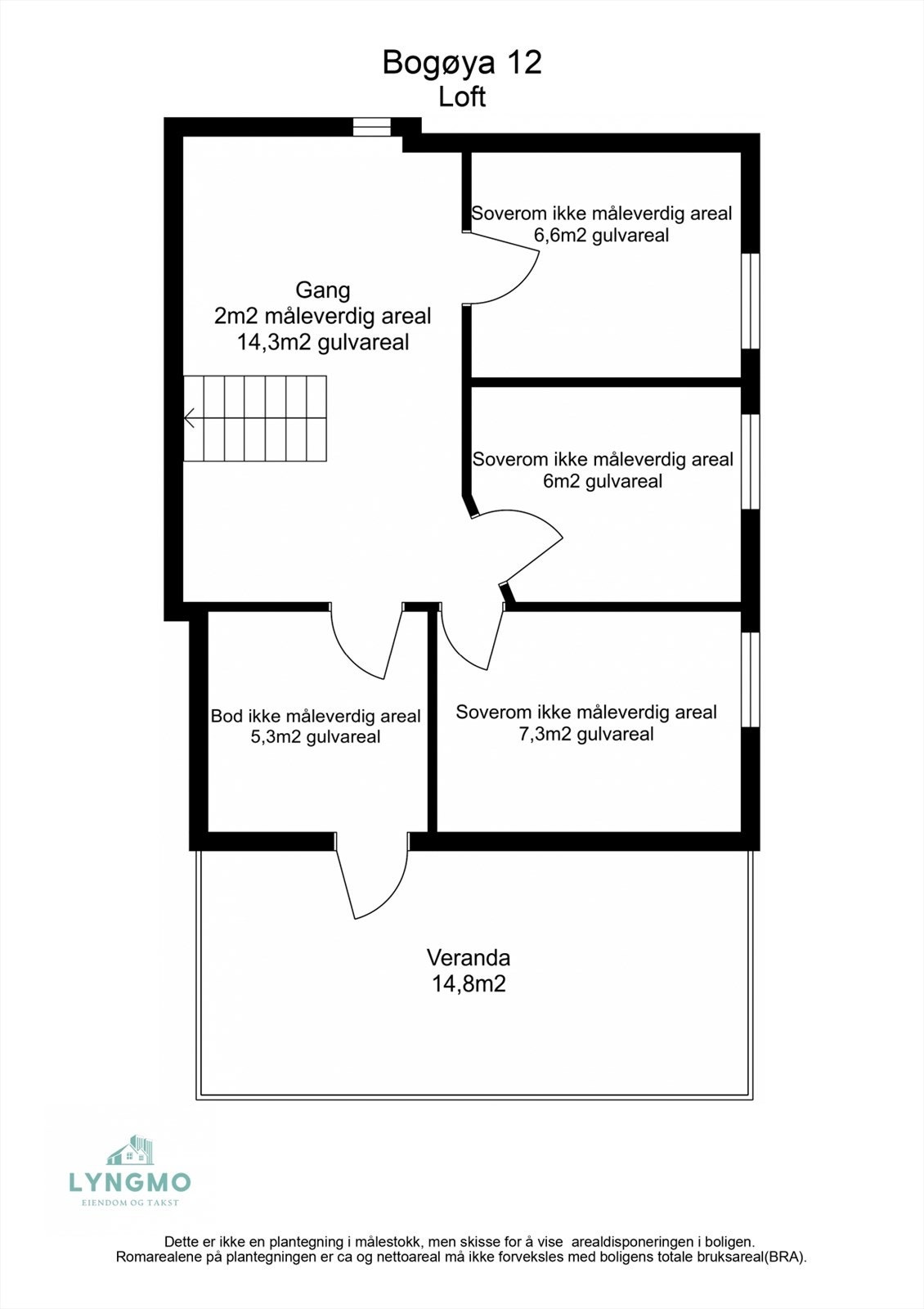 Planskisse, loft. Galleribilde