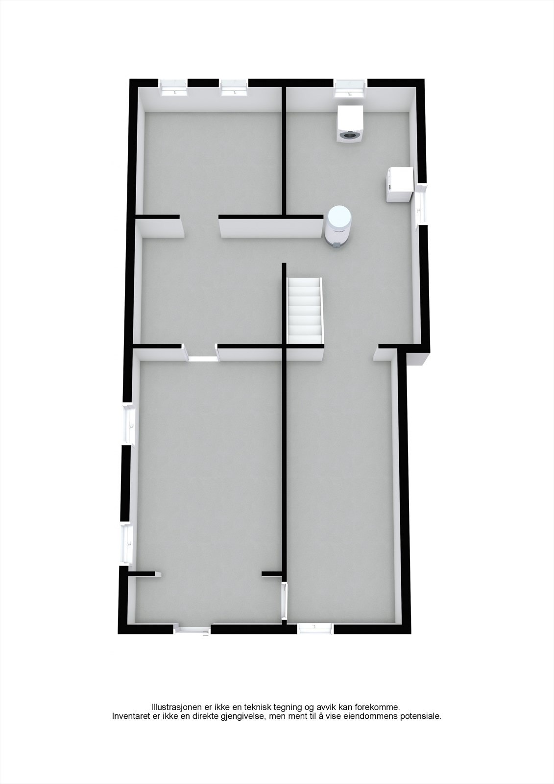 Plantegning kjeller. Galleribilde