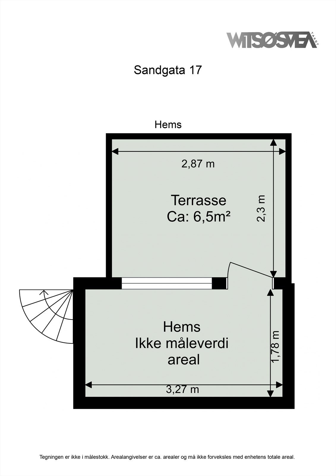 Planskisse hems / takterrasse. Galleribilde