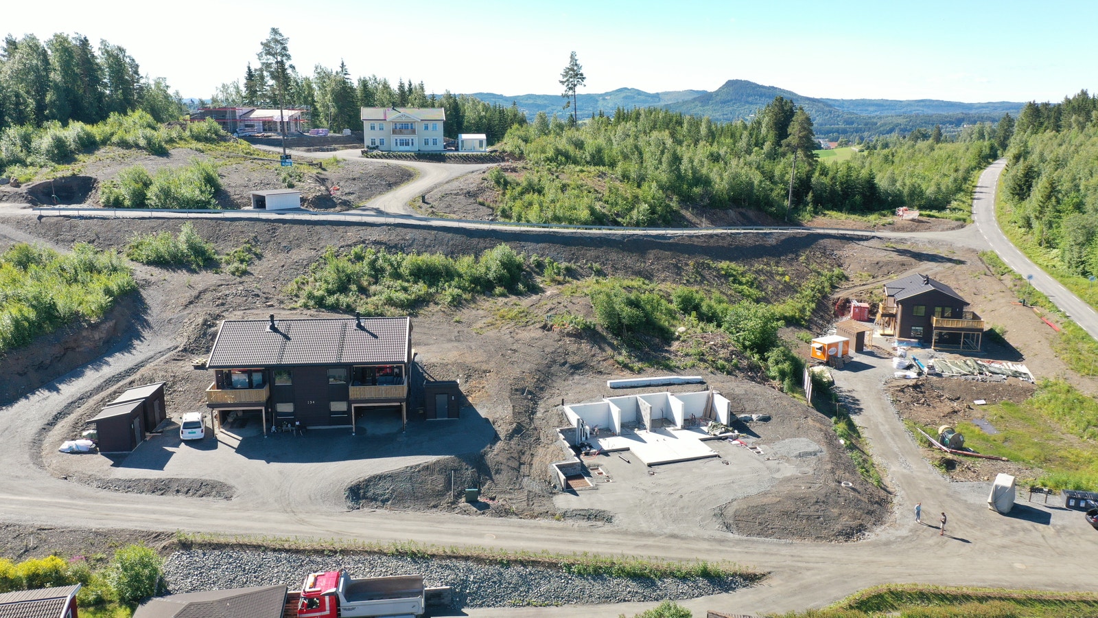 Dronebilde over området Galleribilde