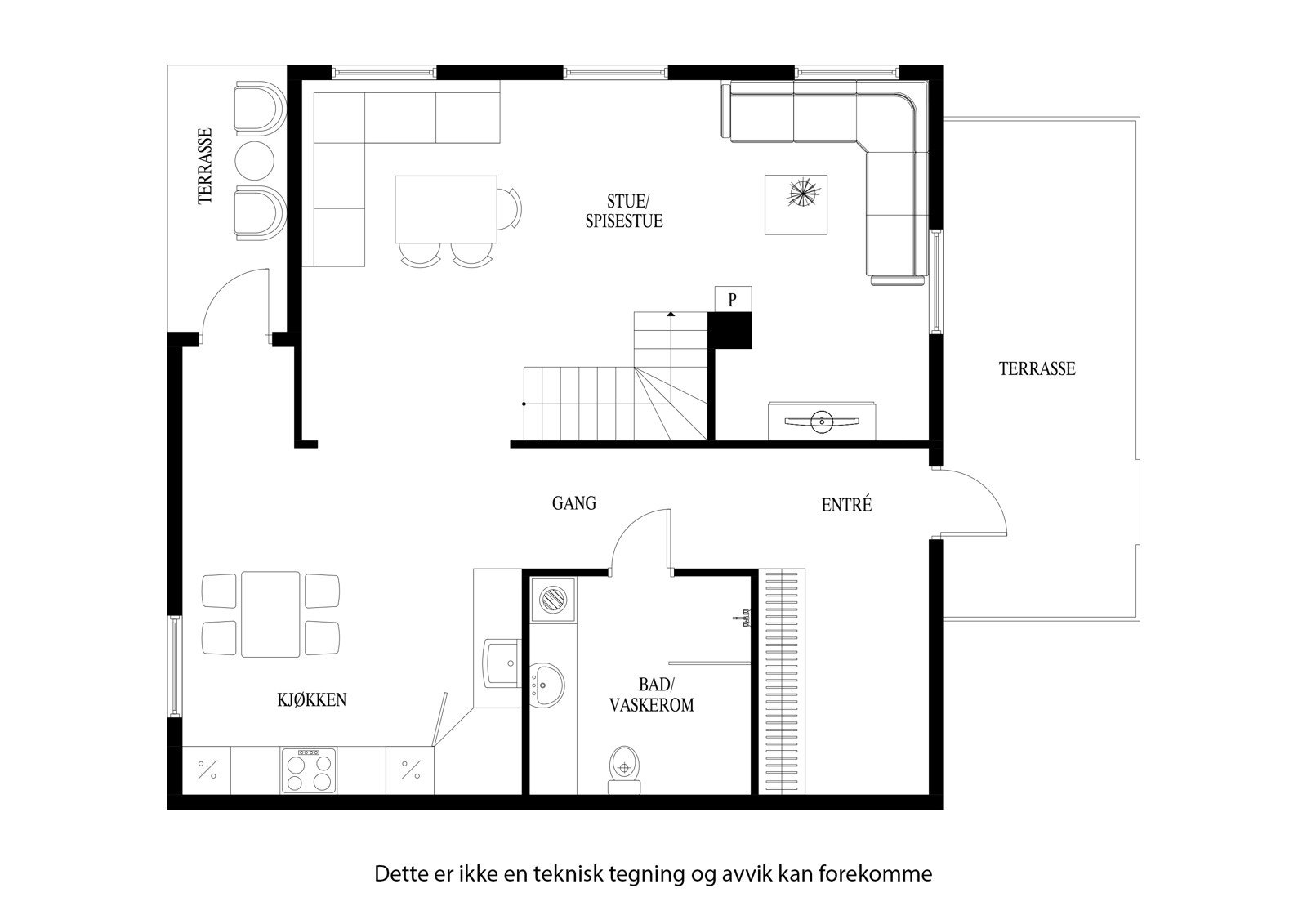 Planløsning for 1.etasje Galleribilde