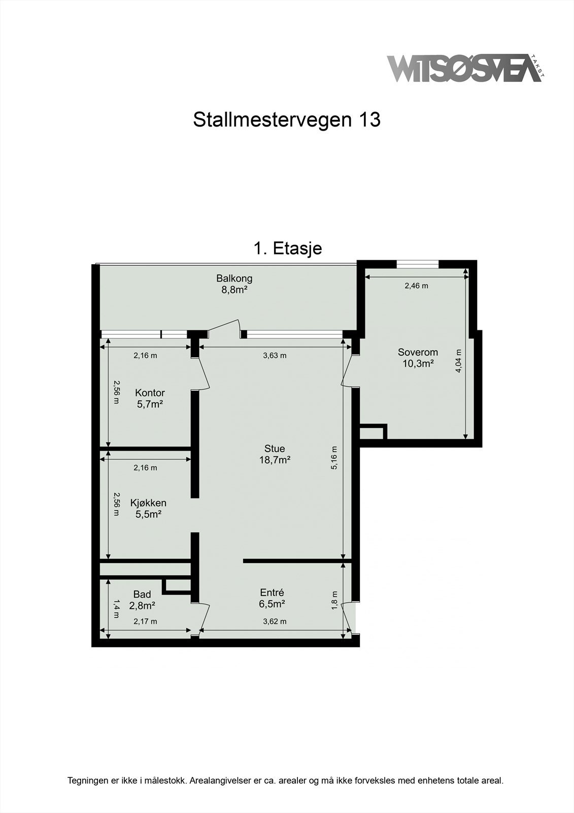 Plantegning 1. etasje Galleribilde