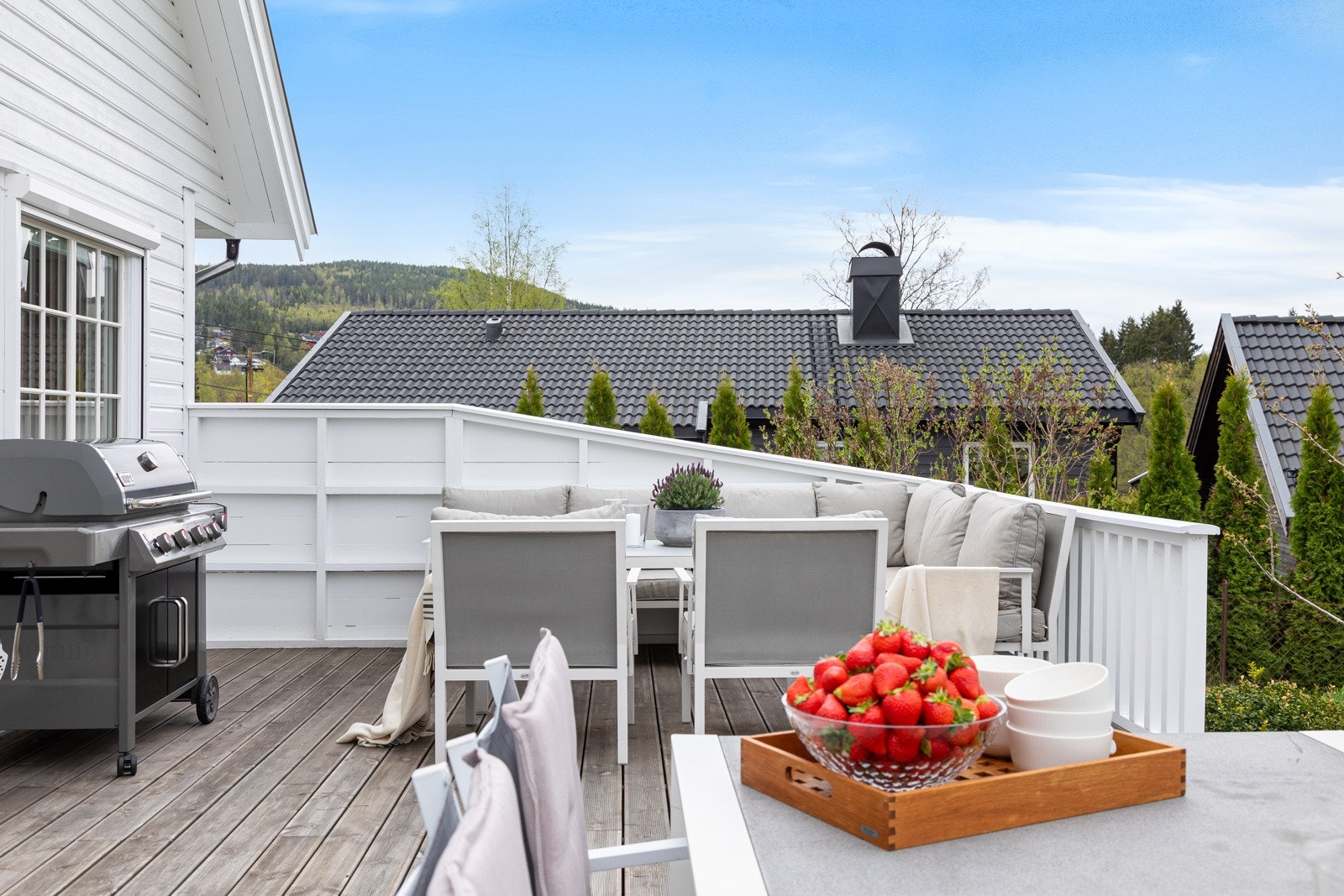 Fra terrassen er det fint utsyn over nabolaget Galleribilde