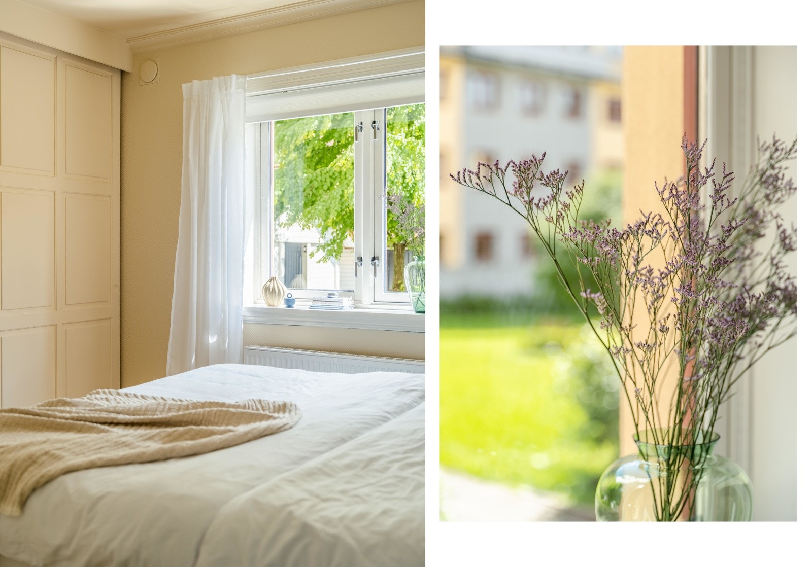 Det er kun borettslagets fellesarealer utenfor vinduet her, og ikke bilvei. Galleribilde