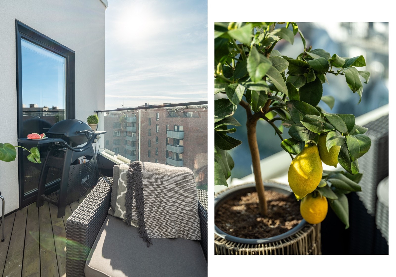 Det er tillatt med gass- og elektrisk grill. Galleribilde