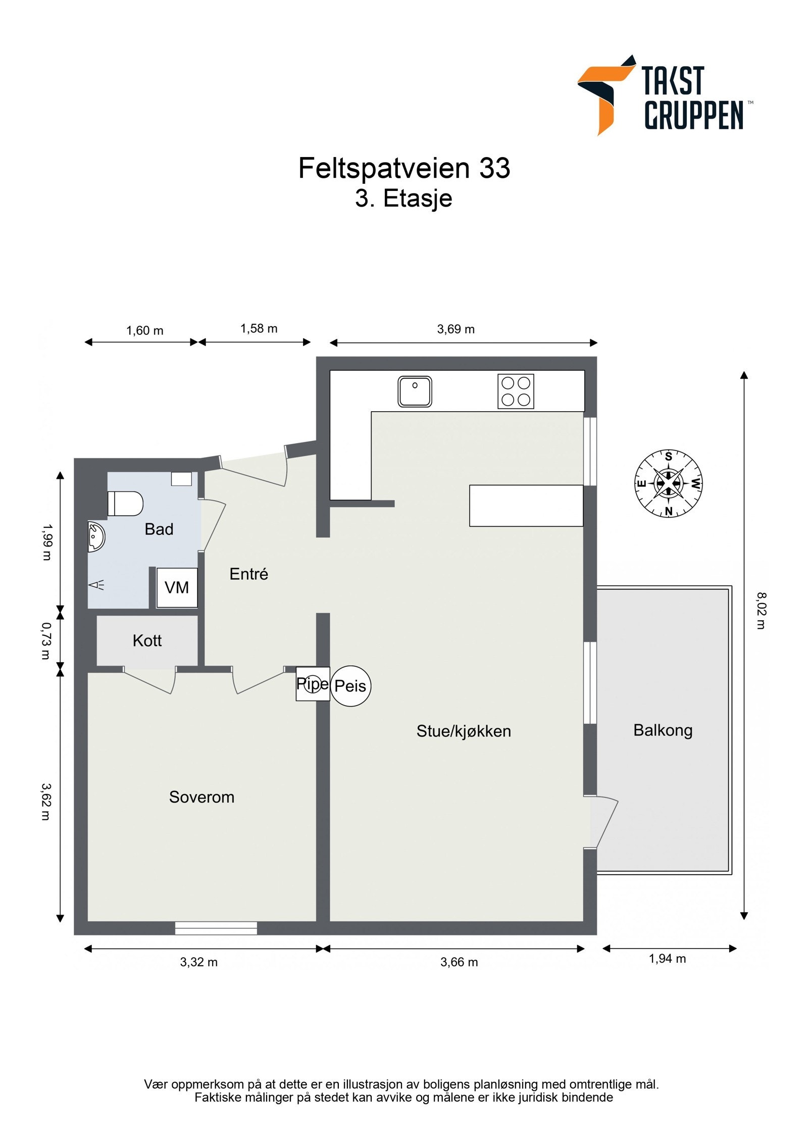 3. Etasje. Godt med oppbevaring. Leiligheten disponerer tre boder på 4 m², 2 m² og 4 m² Galleribilde