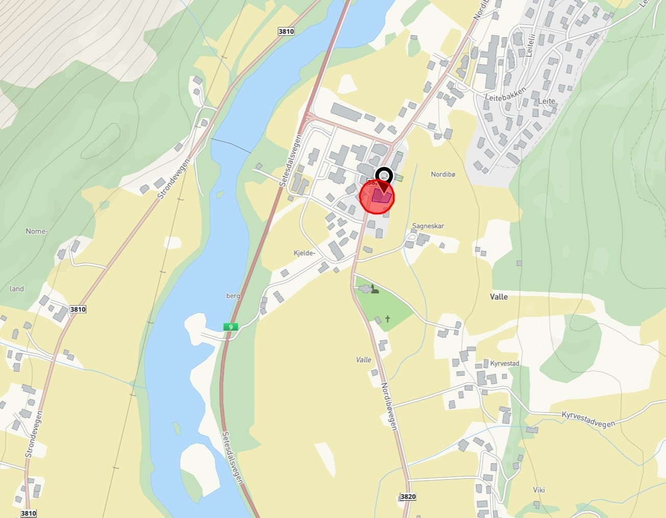 Beliggenhet i Valle Galleribilde