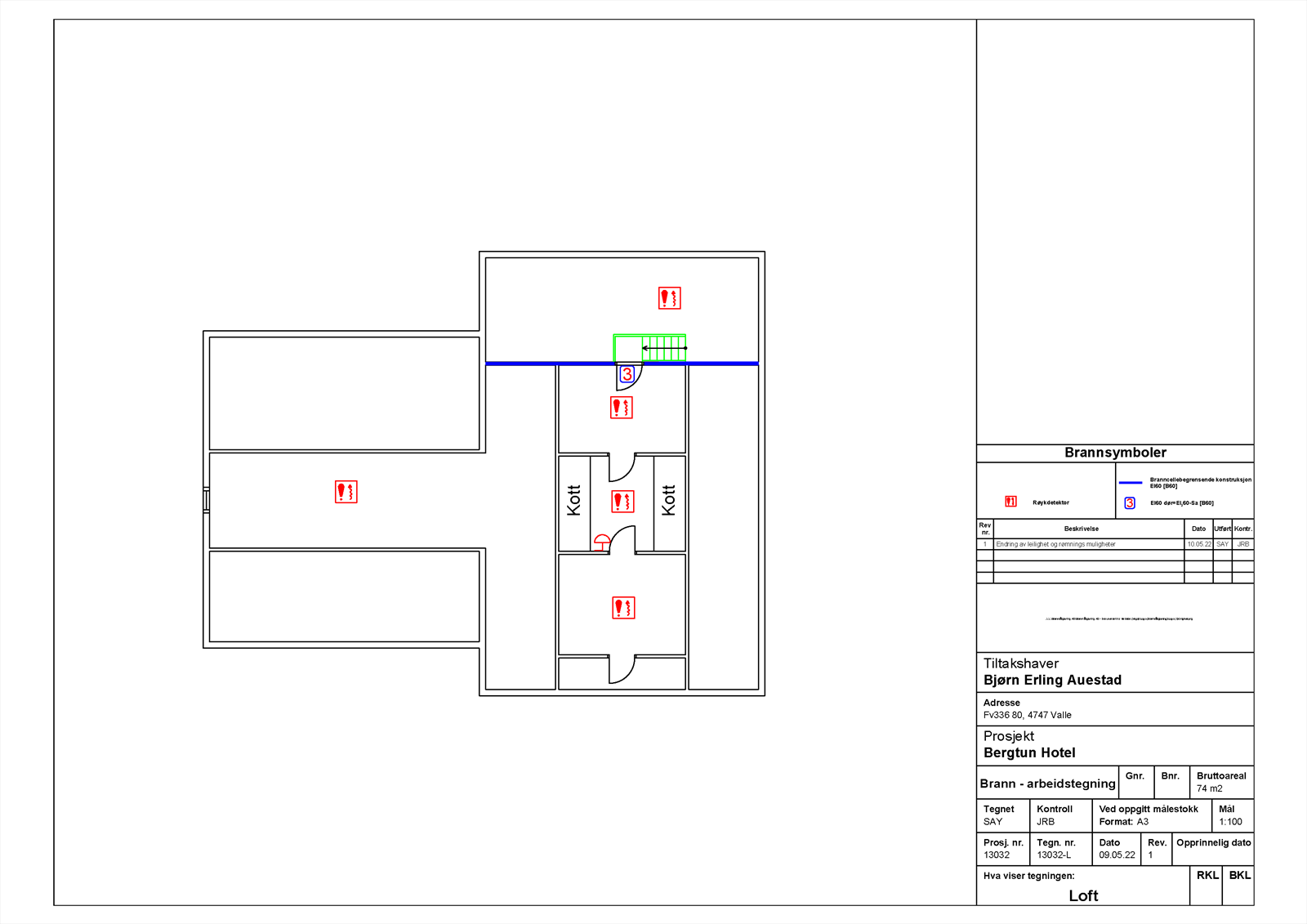 Plantegning loft Galleribilde