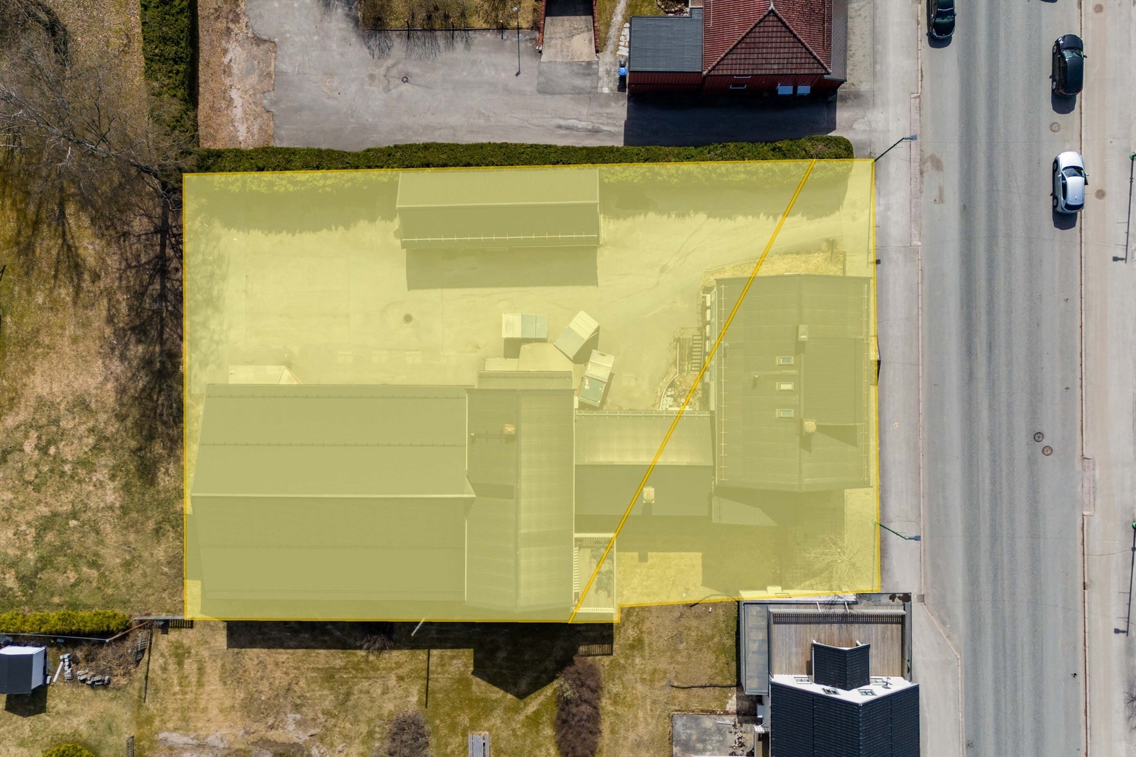 Markert areal viser omtrentlige tomtegrenser Galleribilde