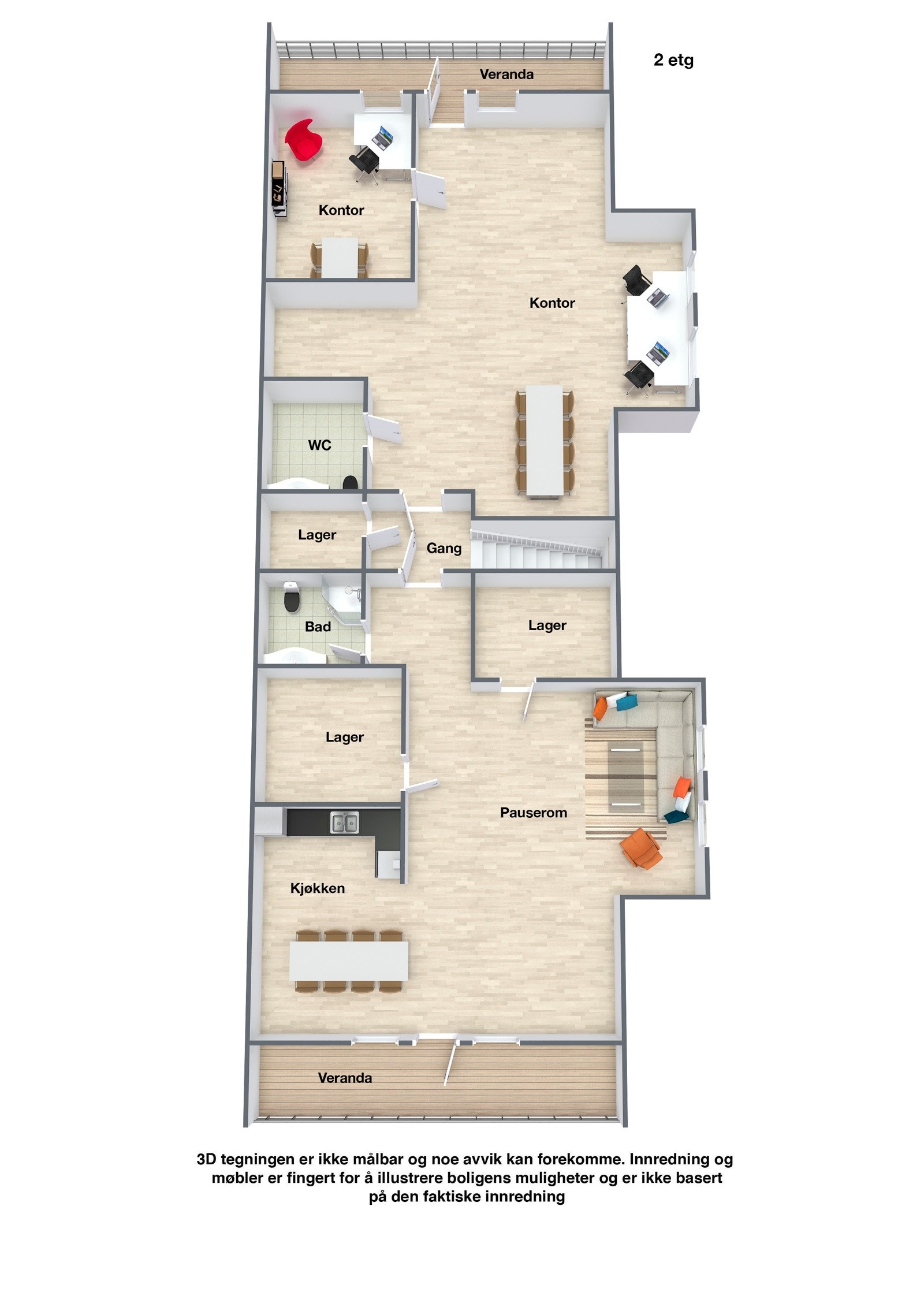 Plantegning hovedbygg 2 etasje Galleribilde