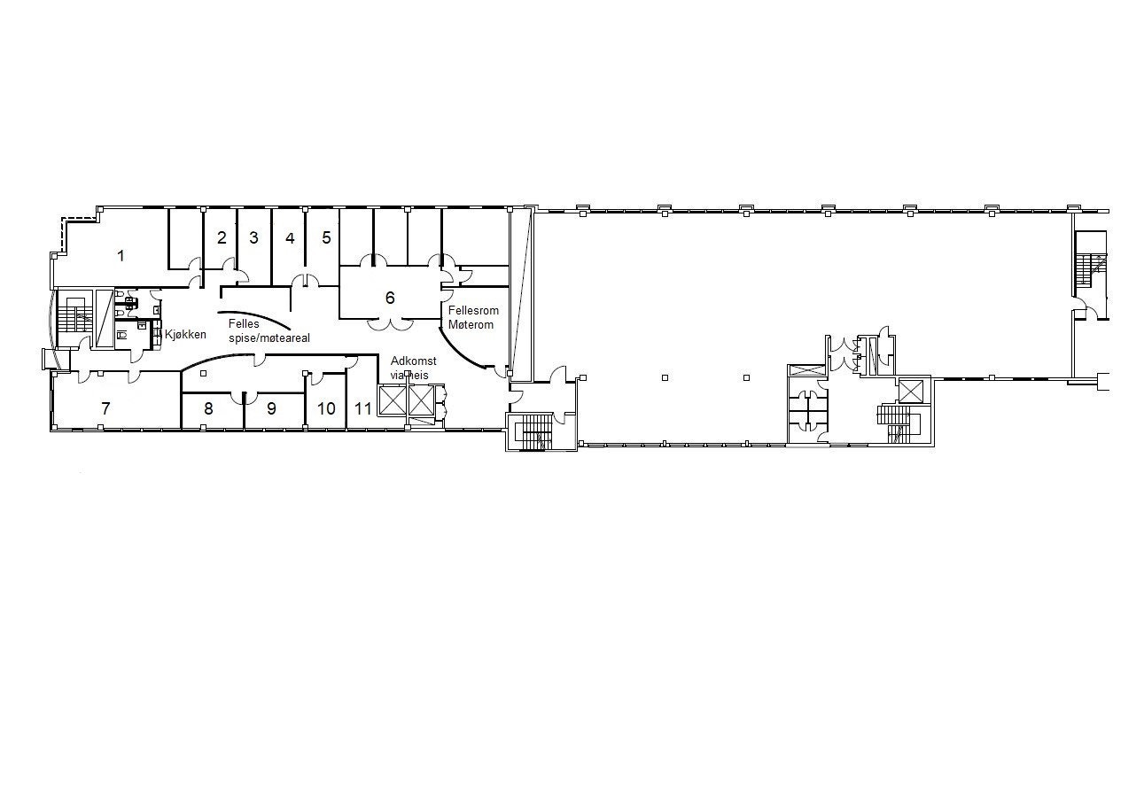 Plantegning ROM Kontorfelleskap Galleribilde