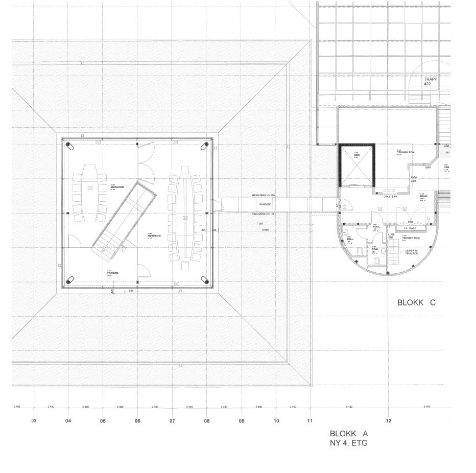 Plantegning  4. etg. BTA 100 m² Blokk C