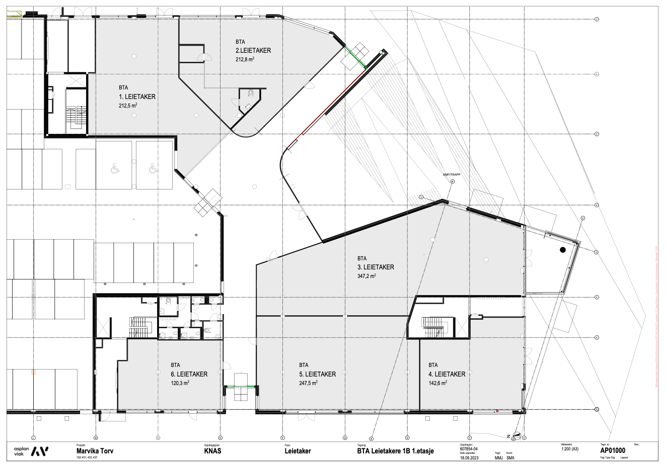 Plantegning, hele 1 etg. Galleribilde