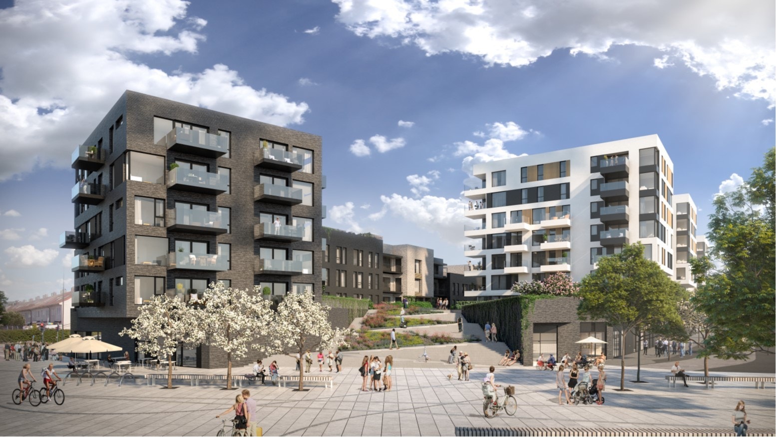 Marvika Torv sett fra Marviksveien Galleribilde