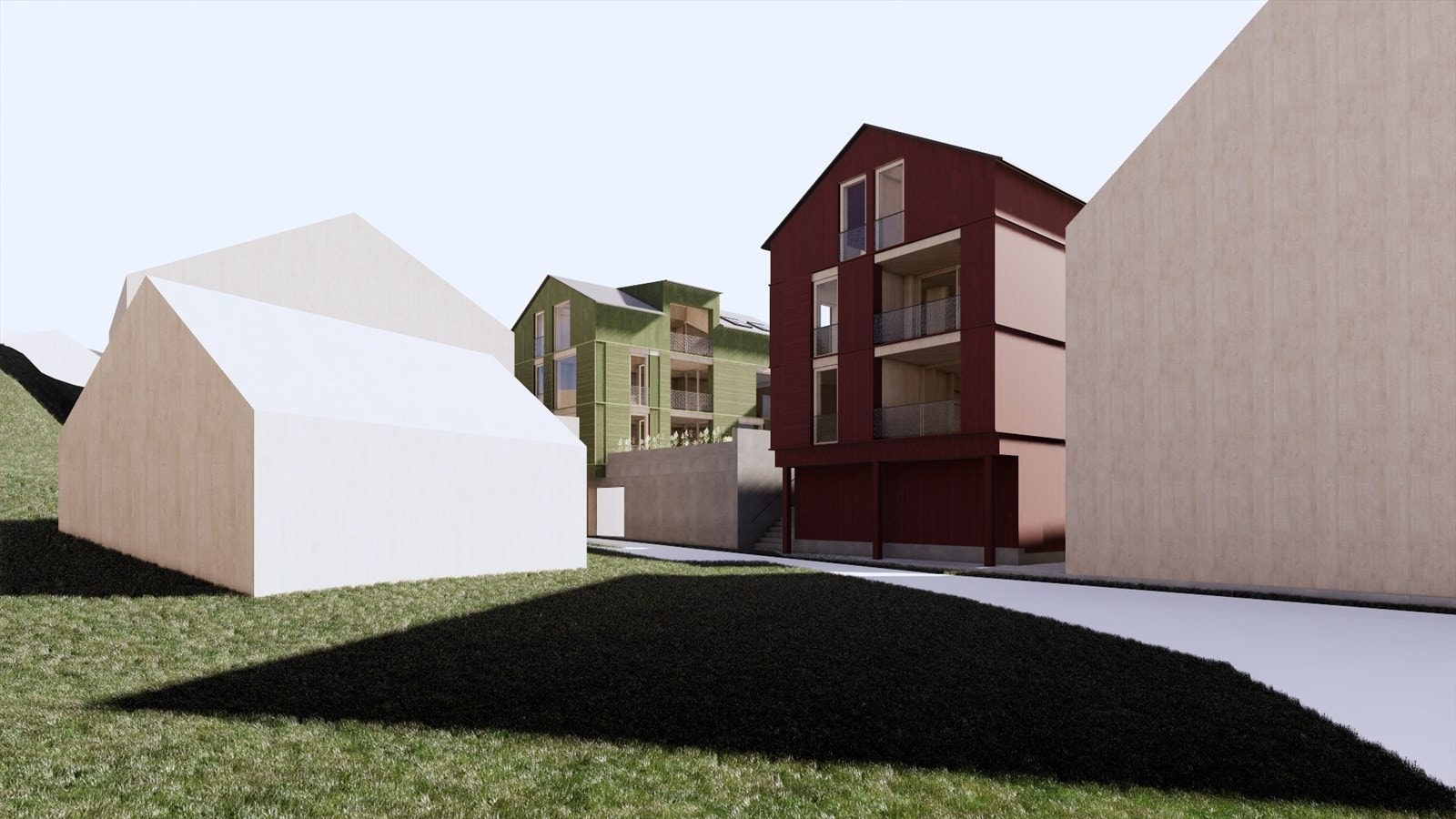 Privat lukket parkering under bebyggelsen Galleribilde