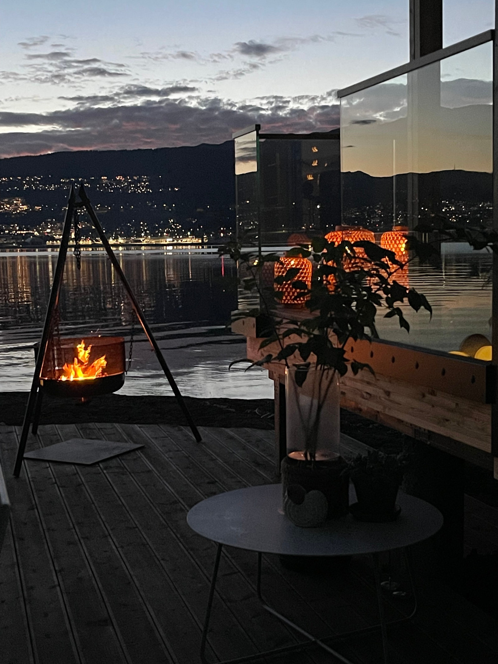 Bålpanne i solnedgang Galleribilde