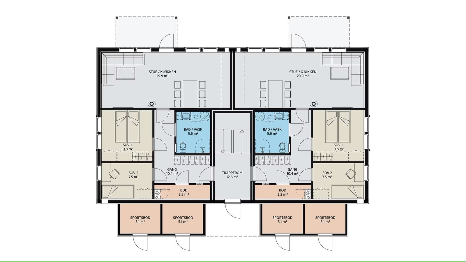 Plantegning leiligheter 1.etg Galleribilde