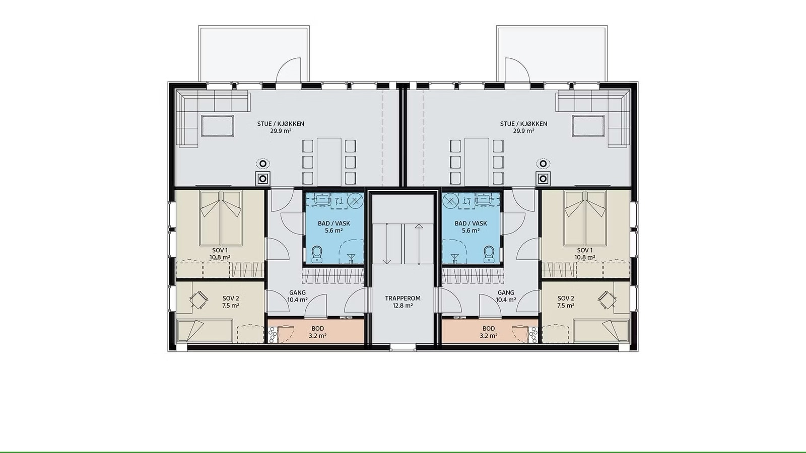 Plantegning leiligheter 2.etg Galleribilde