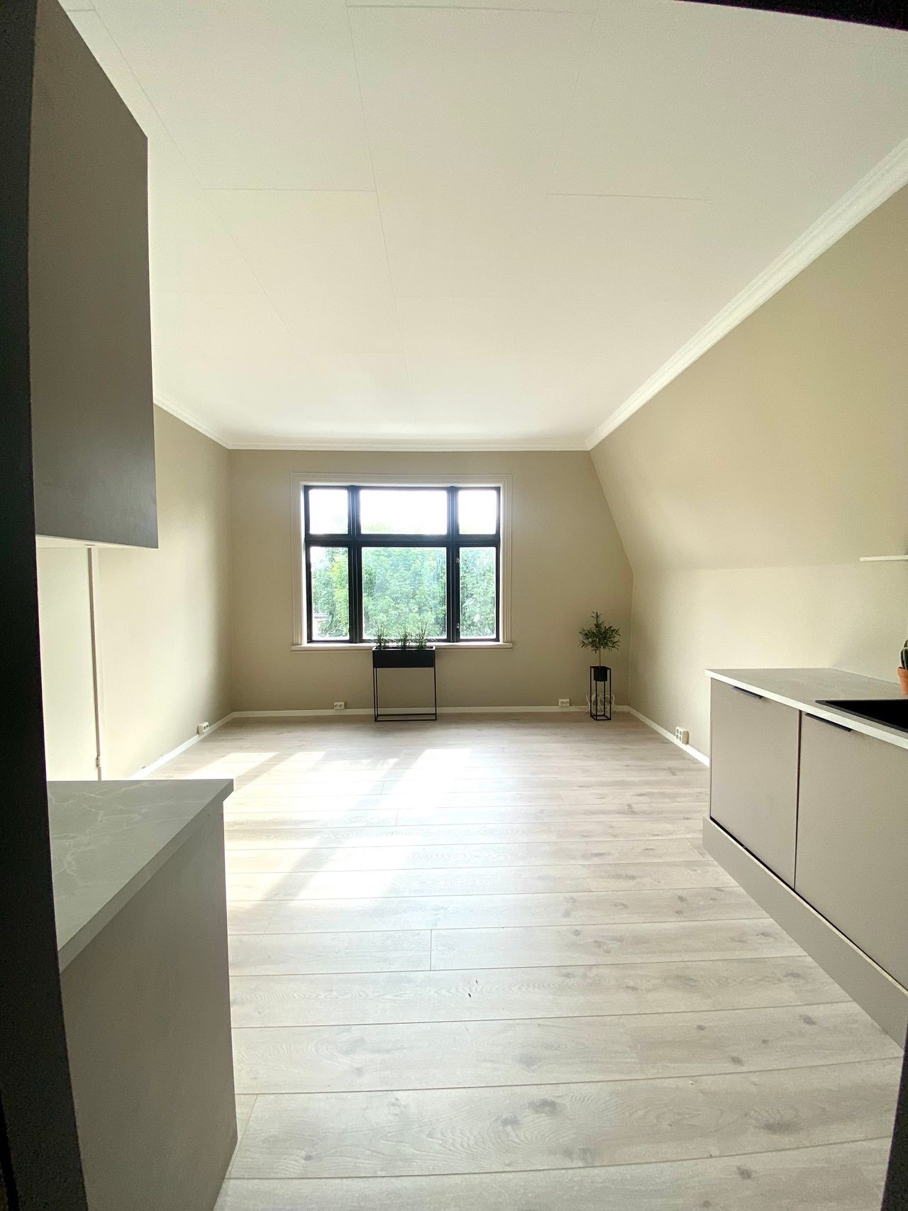 MORDERNE LYS STUE/KJØKKEN SOM SLIPPER INN MYE NATURLIG DAGSLYS Galleribilde