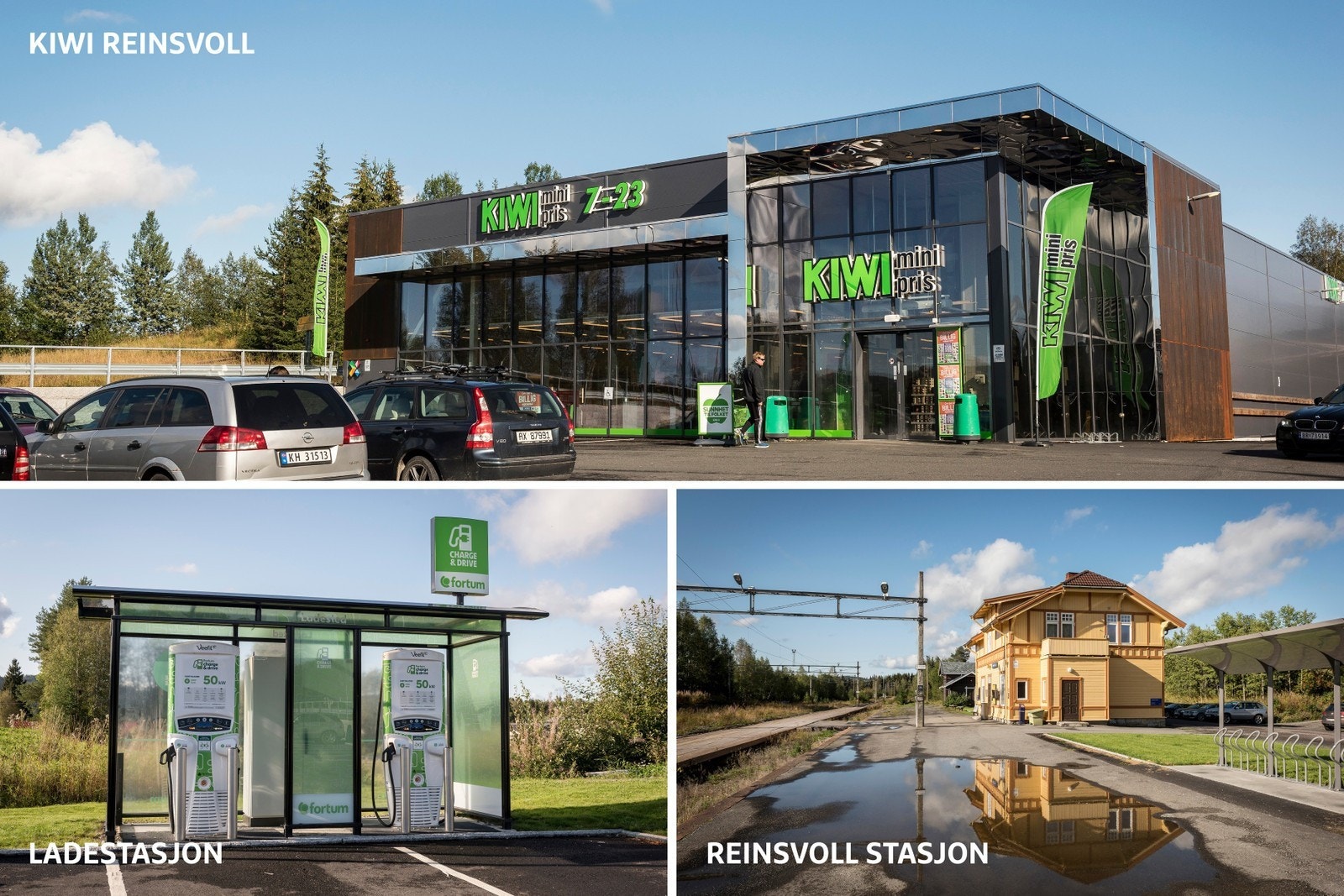 Gangavstand til nyere Kiwi-butikk og Reinsvoll stasjon, med gode togforbindelser til både Gjøvik og Oslo Galleribilde