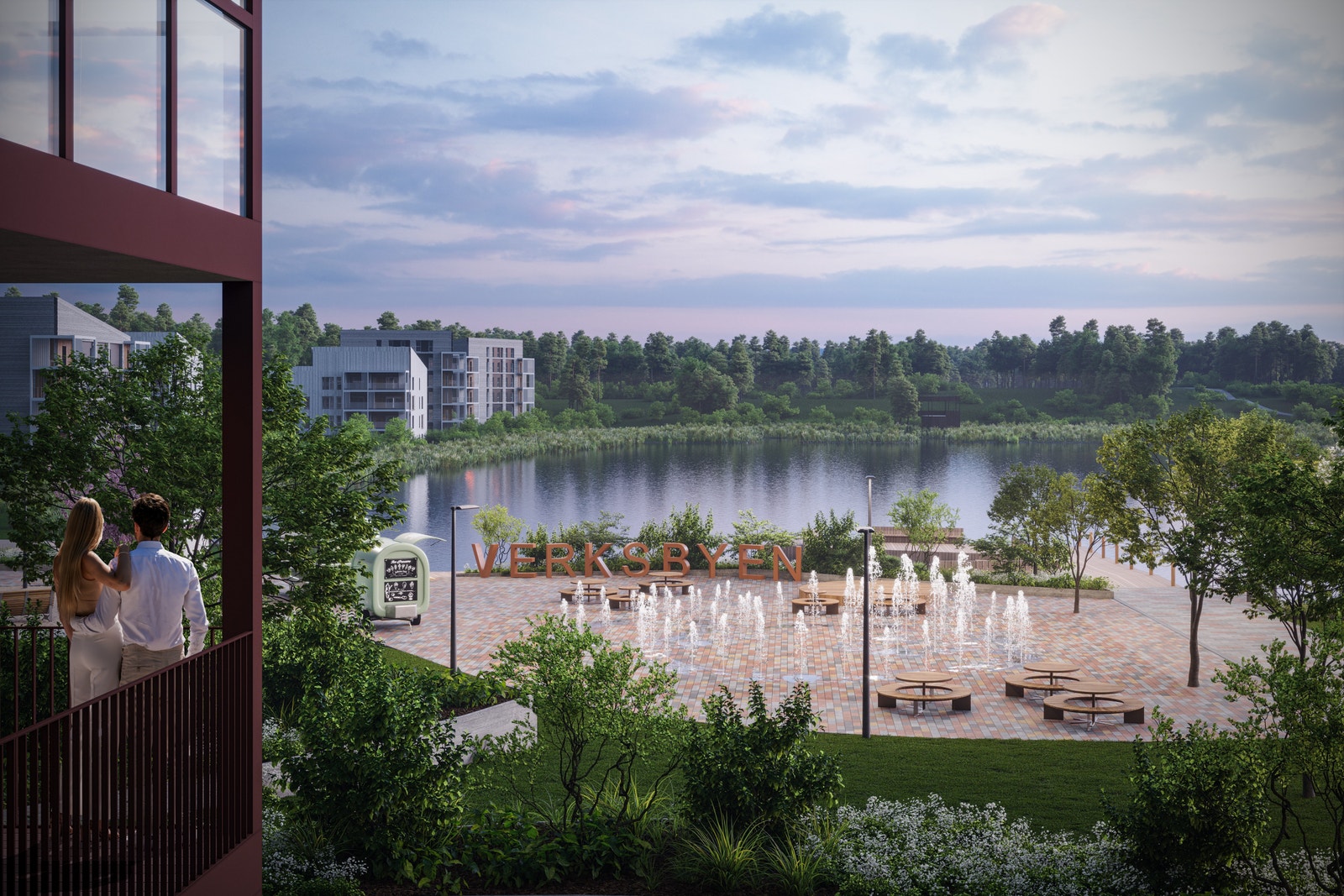 Illustrasjon av Verksparken - bytorget Galleribilde