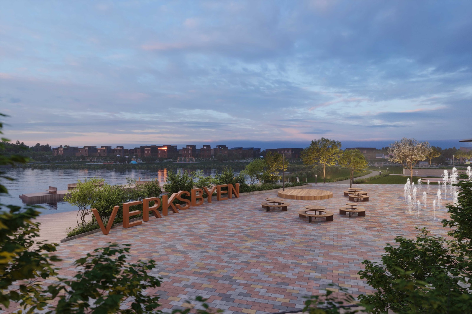 Illustrasjon av Verksparken - bytorget - bygging starter 2025 Galleribilde